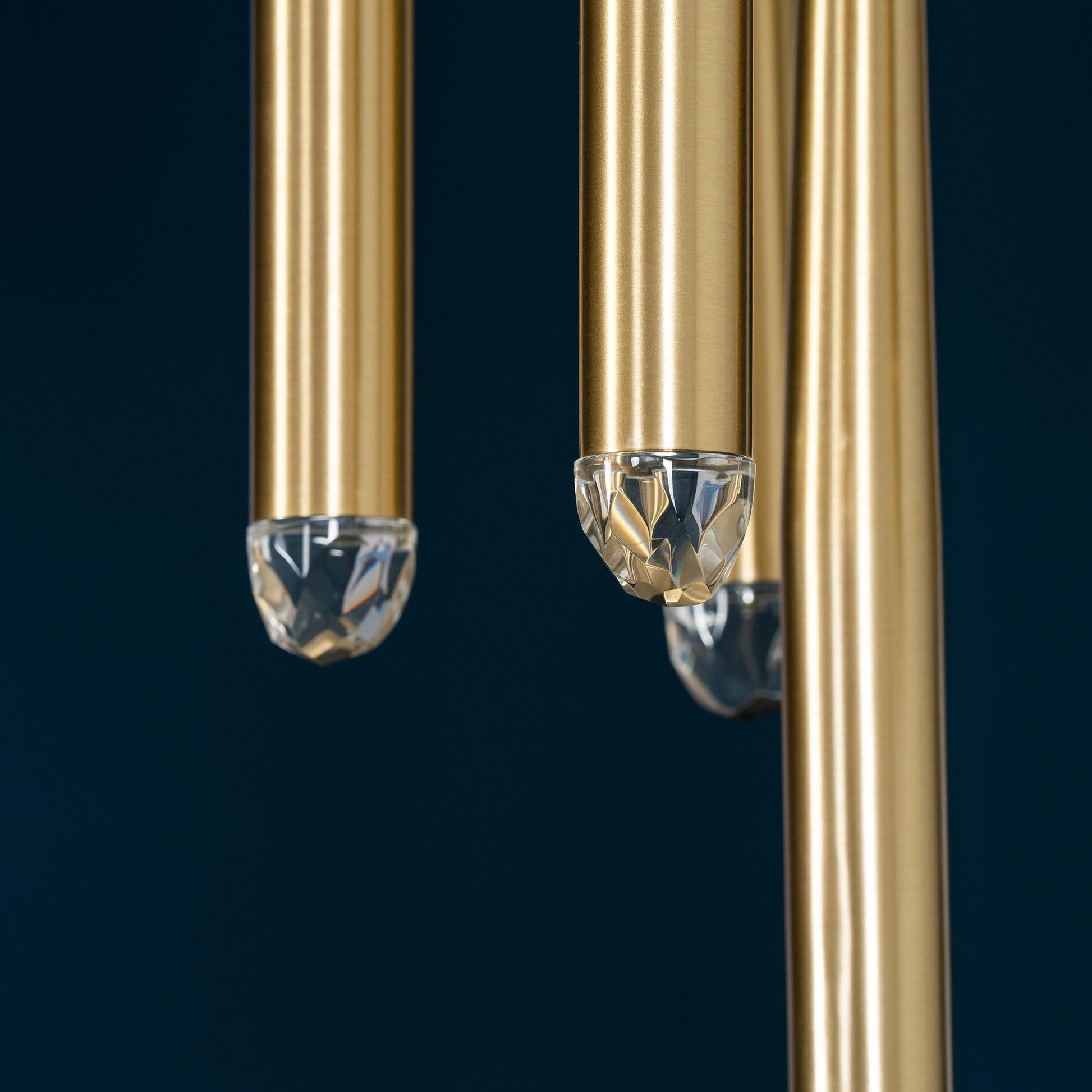 Chandelier Crystal Shade Brass Blackened Silver Luxe Staircase - Lamp Copper