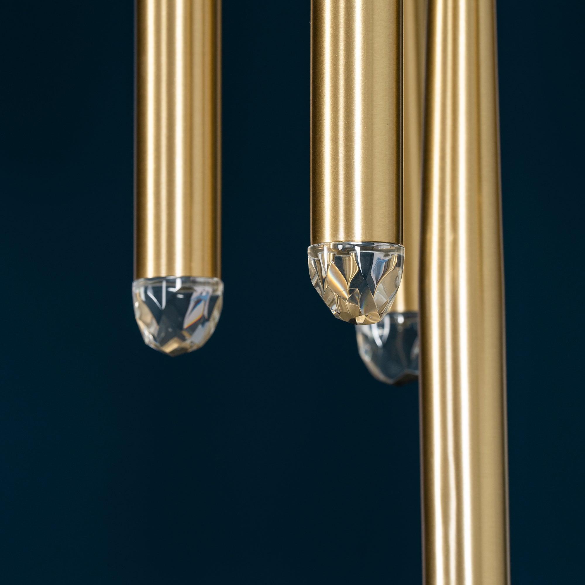 Chandelier Crystal Shade Brass Blackened Silver Luxe Staircase - Lamp Copper