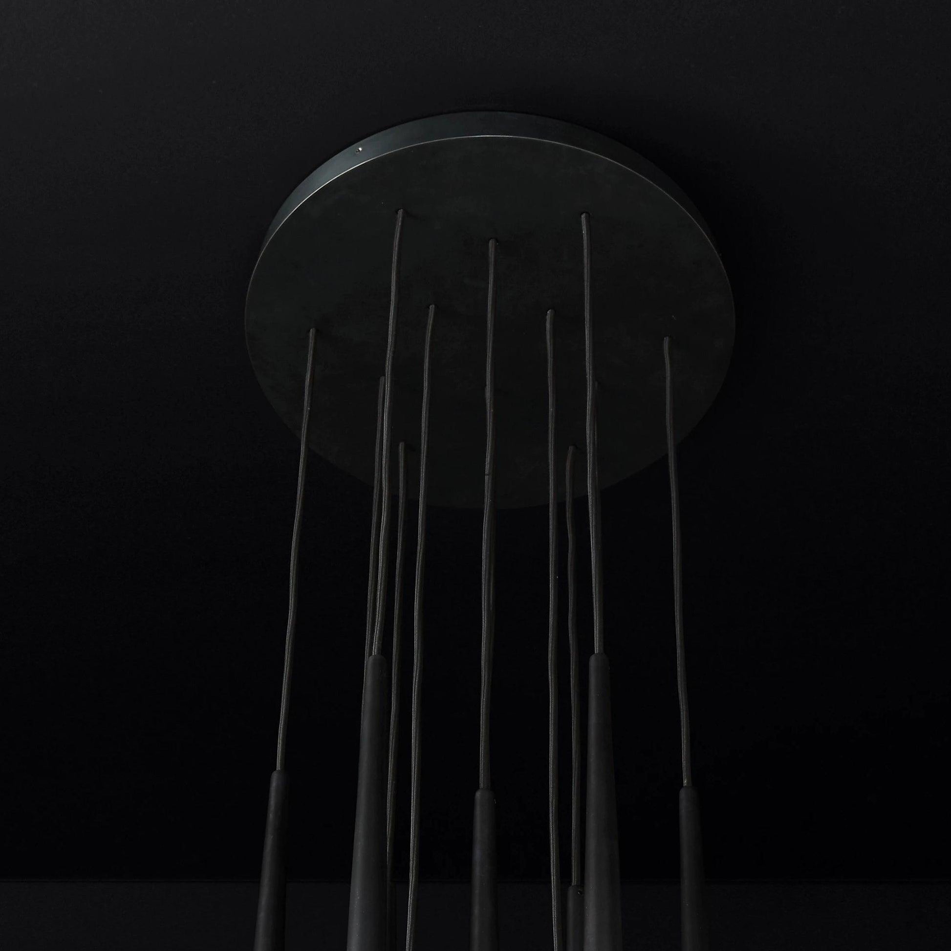 Chandelier Crystal Shade Brass Blackened Silver Luxe Staircase - Lamp Copper