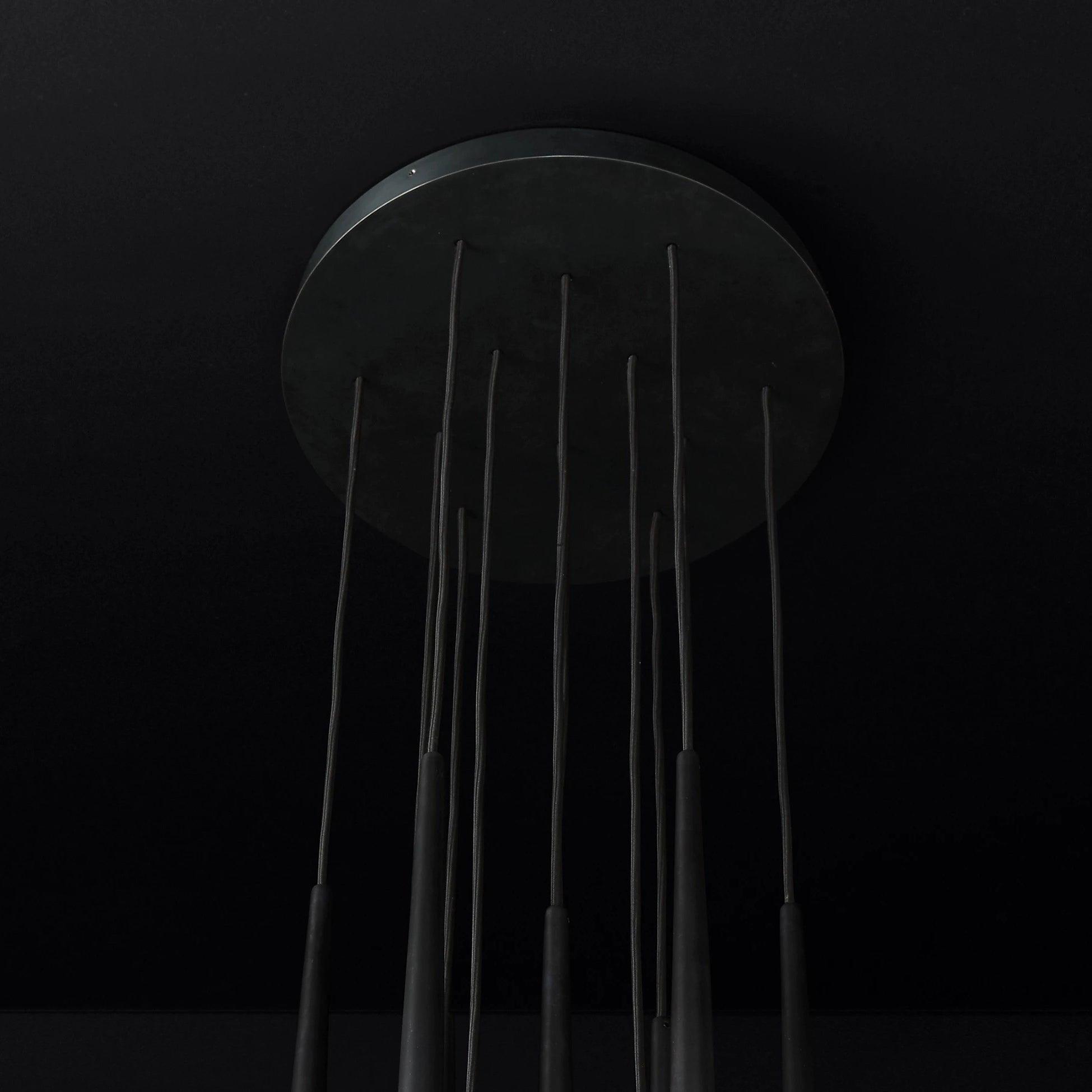 Chandelier Crystal Shade Brass Blackened Silver Luxe Staircase - Lamp Copper