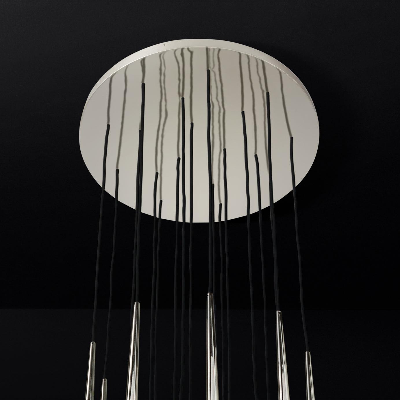 Chandelier Crystal Shade Brass Blackened Silver Luxe Staircase - Lamp Copper