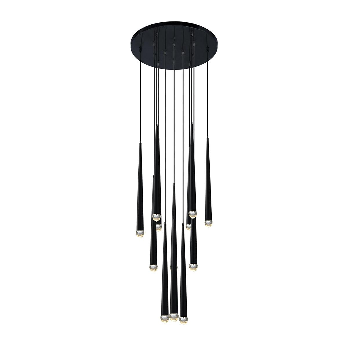 Chandelier Crystal Shade Brass Blackened Silver Luxe Staircase - Lamp Copper