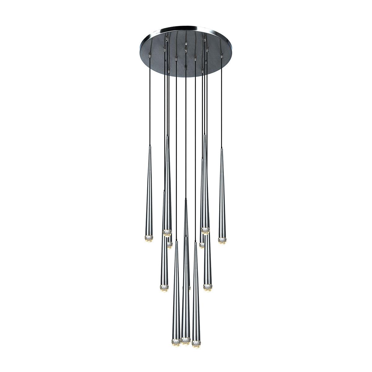 Chandelier Crystal Shade Brass Blackened Silver Luxe Staircase - Lamp Copper