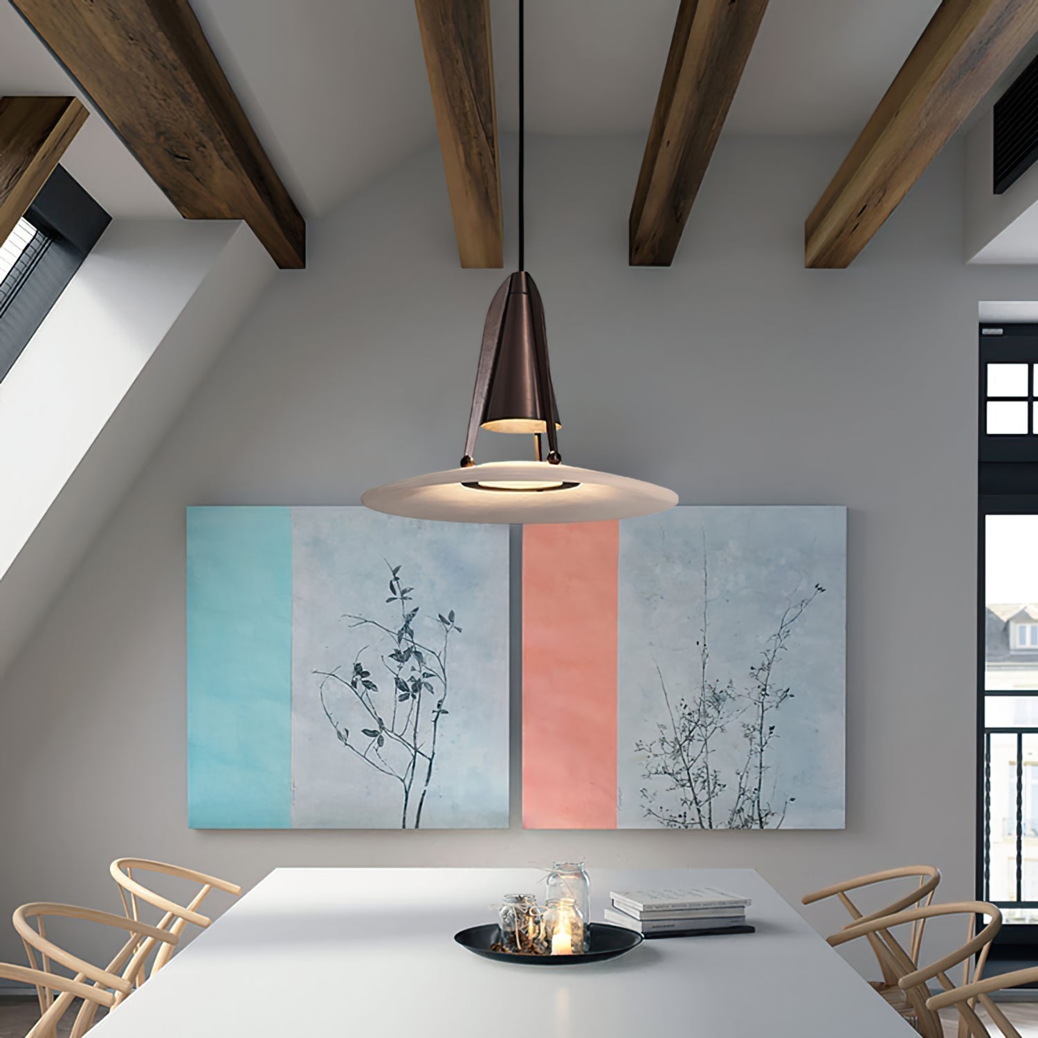 Aragon Pendant Light Alabaster Fusion - Lamp Copper