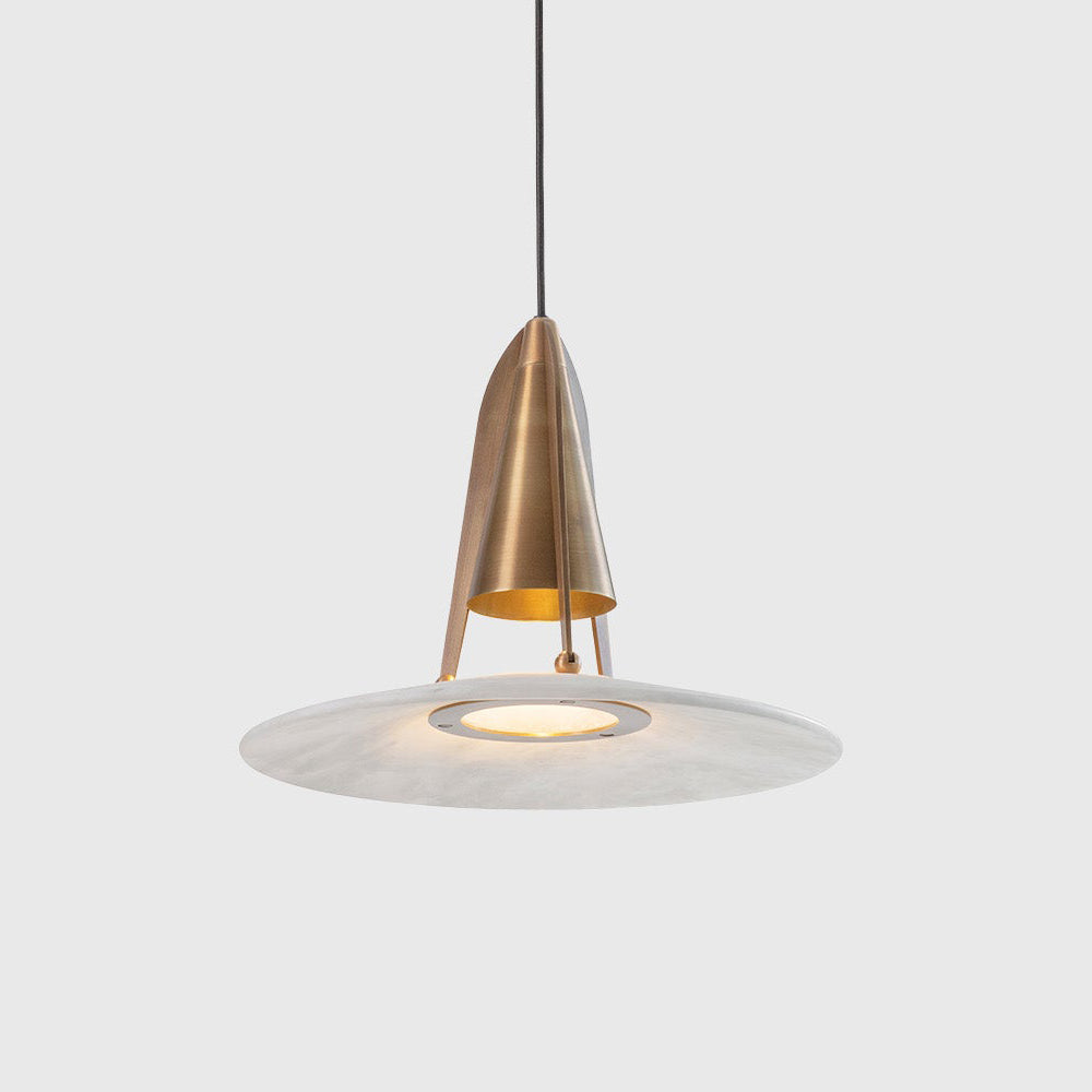 Aragon Pendant Light Alabaster Fusion - Lamp Copper