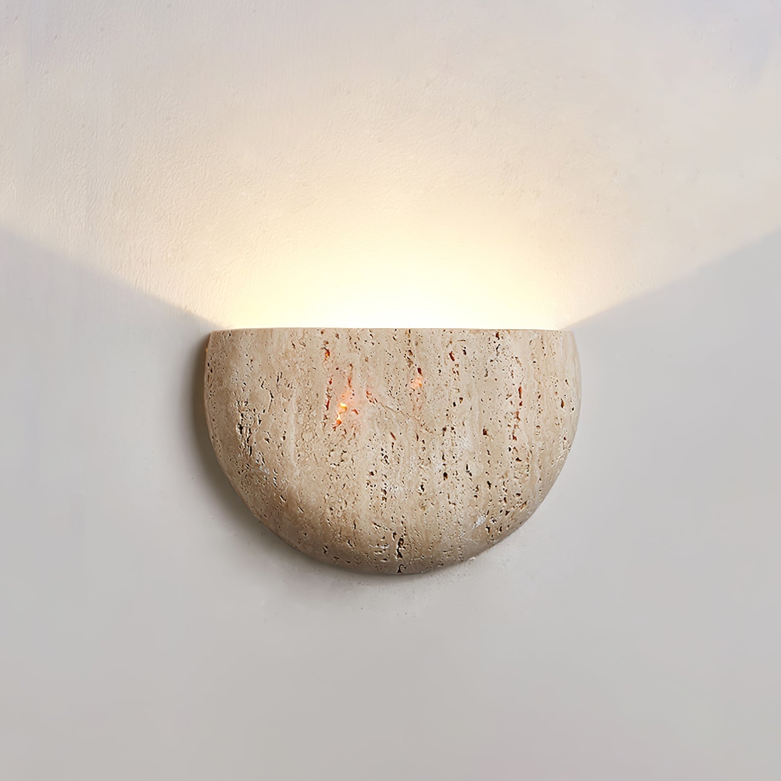 Armarel Half Moon Travertine Wall Light - Lamp Copper