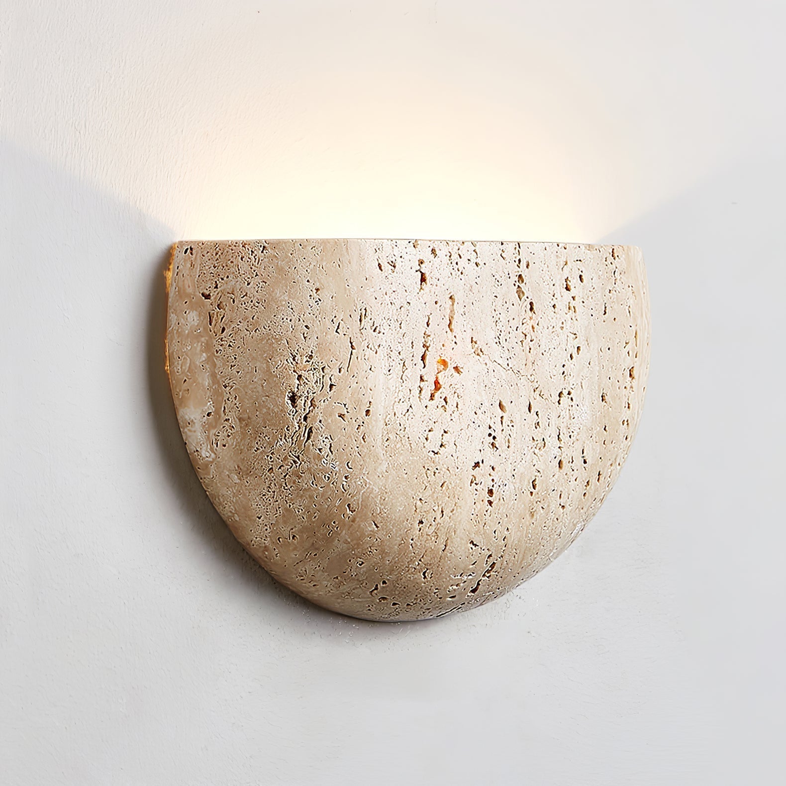Armarel Half Moon Travertine Wall Light - Lamp Copper