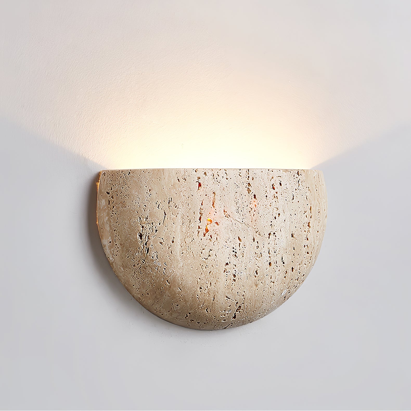 Armarel Half Moon Travertine Wall Light - Lamp Copper