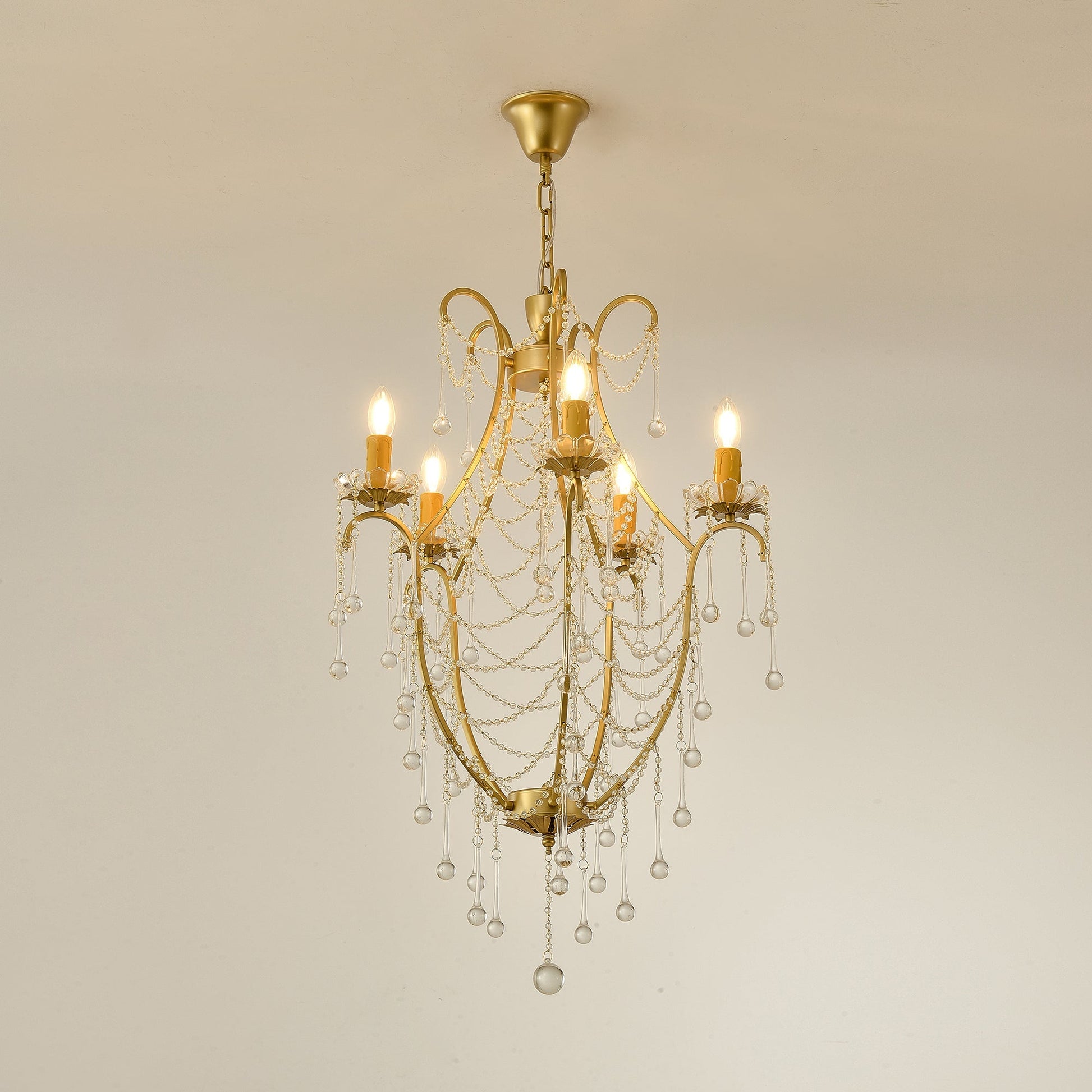 Qvistuvyo Individual Creativity Metal Glass Chandelier - Lamp Copper