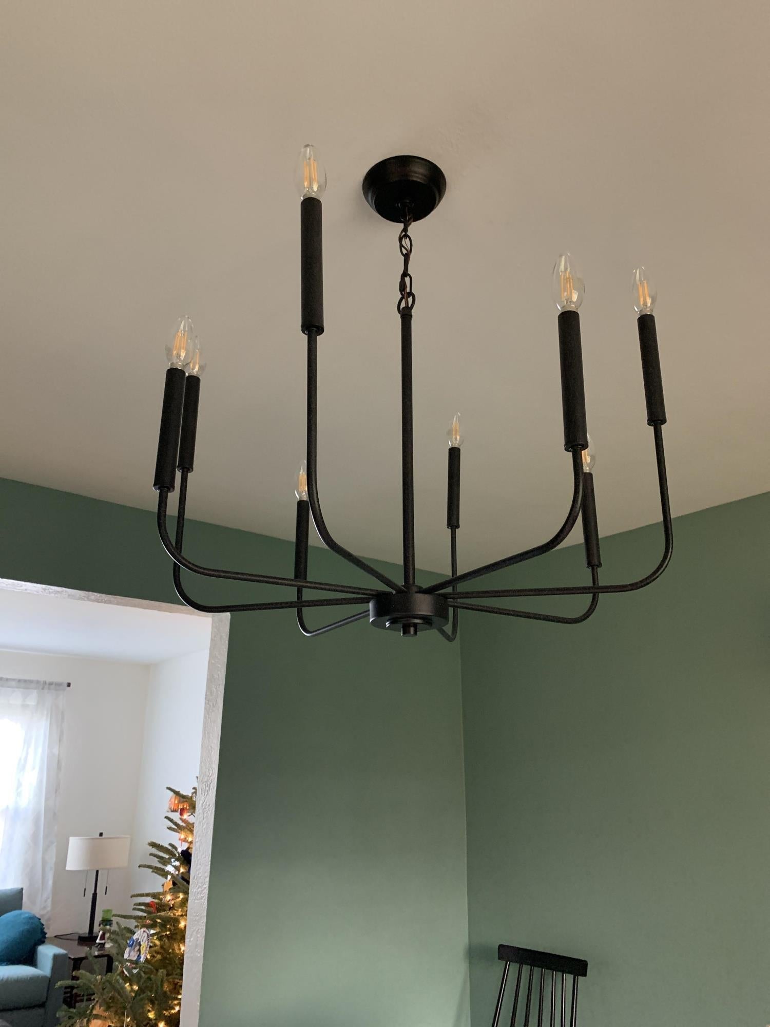 Ulfuvys Modern Candle Industrial Metal Chandelier - Lamp Copper