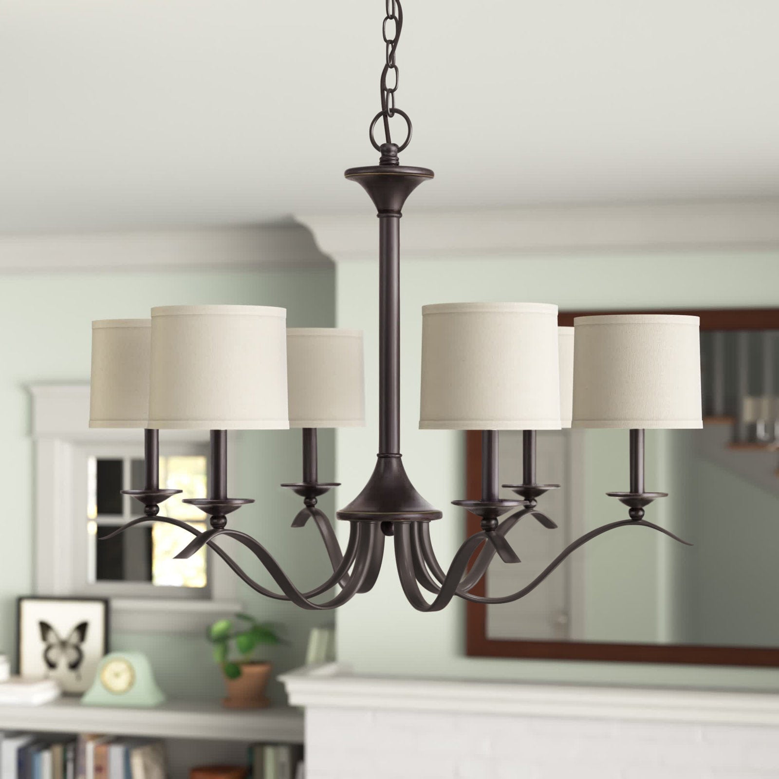 Vatnuvys Traditional Premium Brass Fabric Metal Chandelier - Lamp Copper