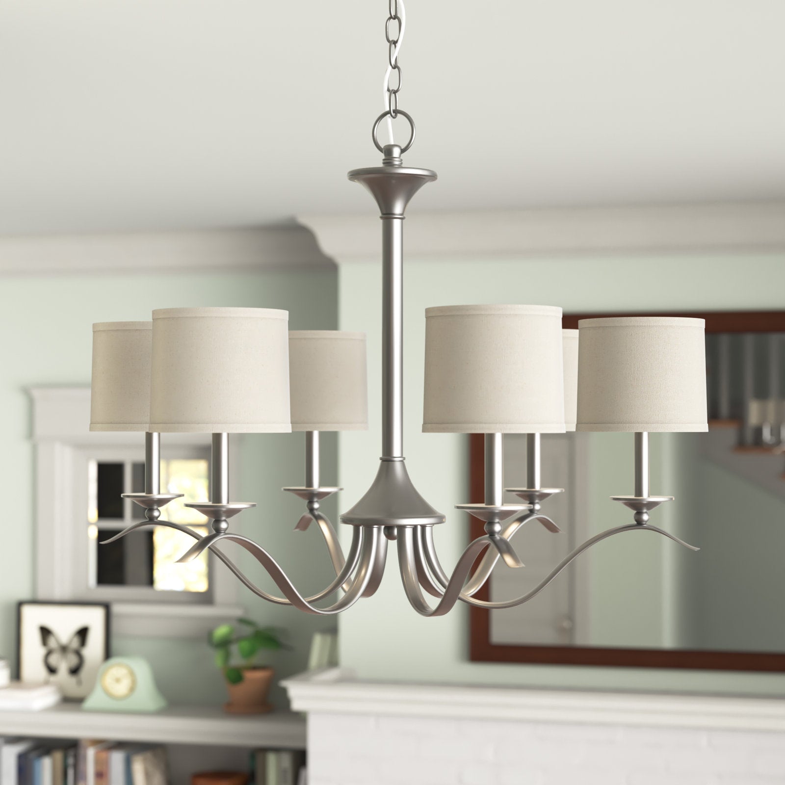 Vatnuvys Traditional Premium Brass Fabric Metal Chandelier - Lamp Copper