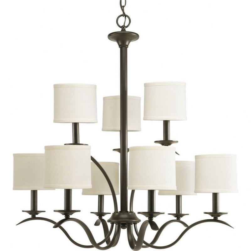 Vatnuvys Traditional Premium Brass Fabric Metal Chandelier - Lamp Copper