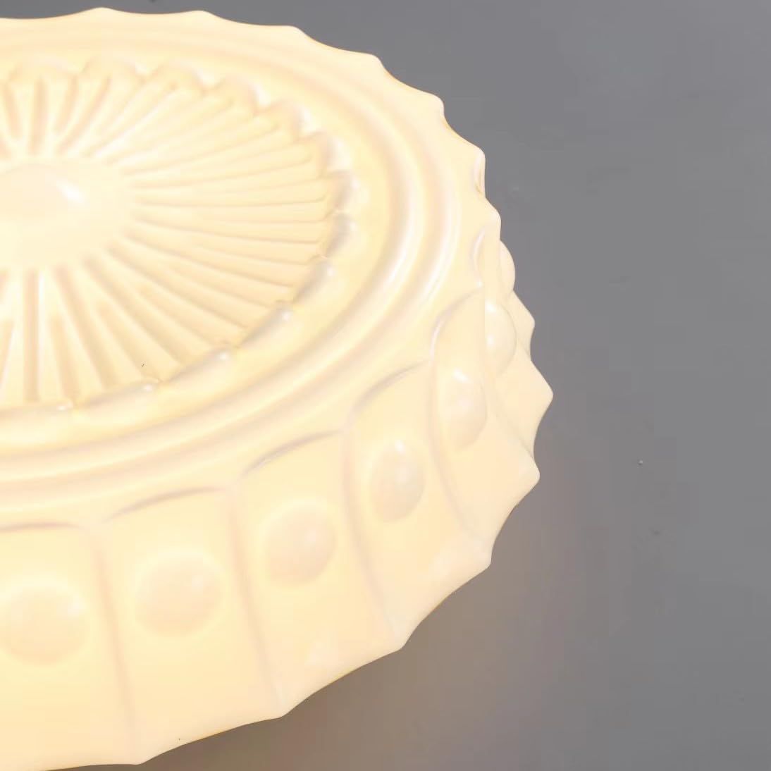 Valentina Vintage French Country Dome Pendant Light, White/Beige - Lamp Copper