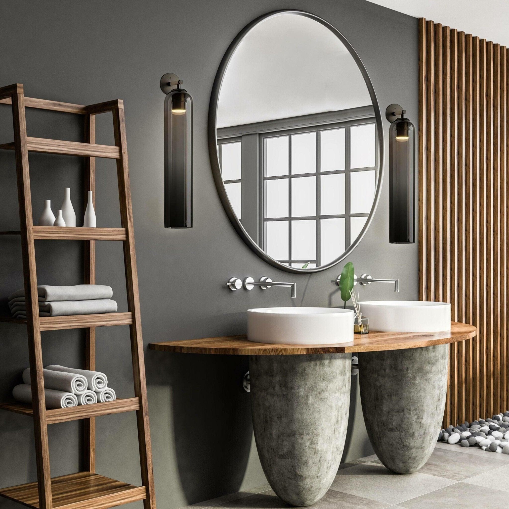 June Glass Indoor Wall Lamp Cylindrical - Lamp Copper