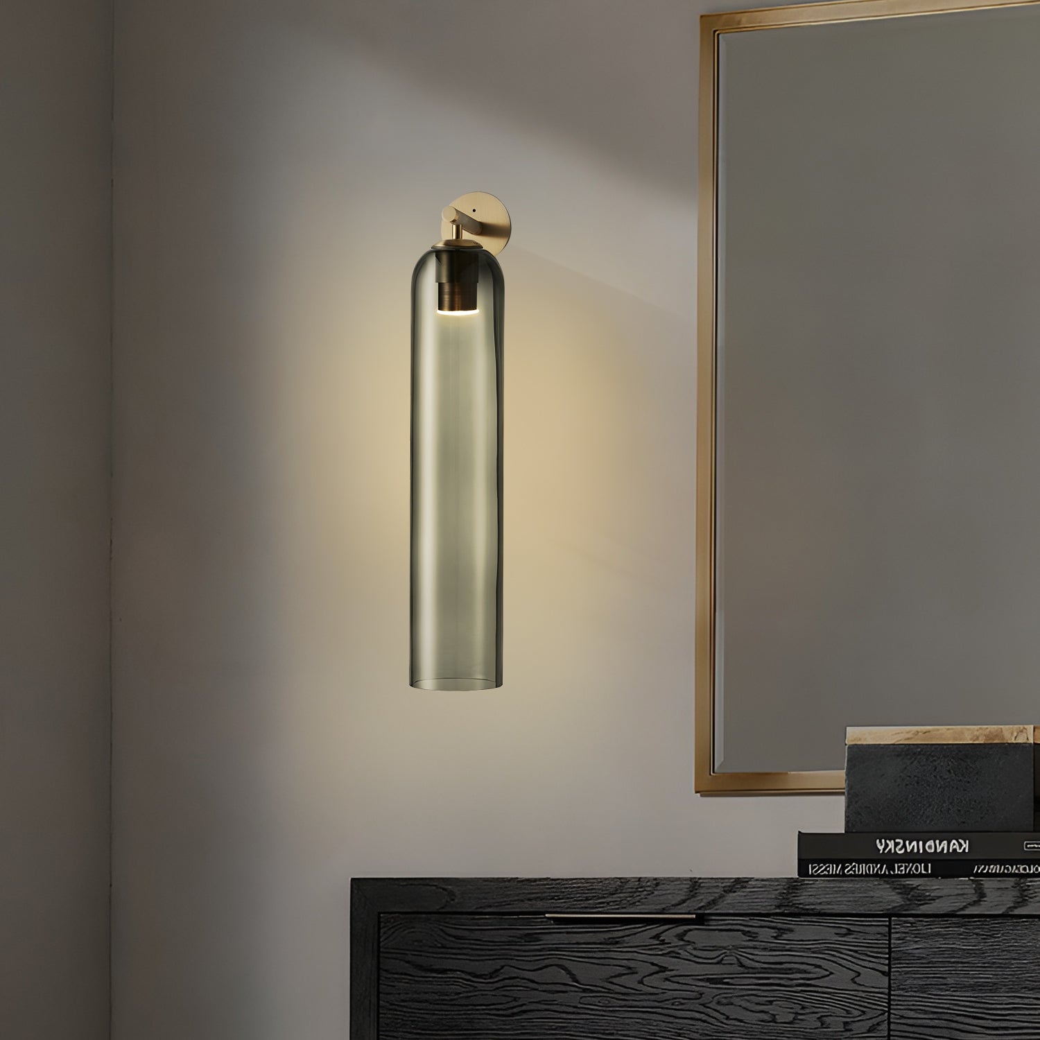 June Glass Indoor Wall Lamp Cylindrical - Lamp Copper