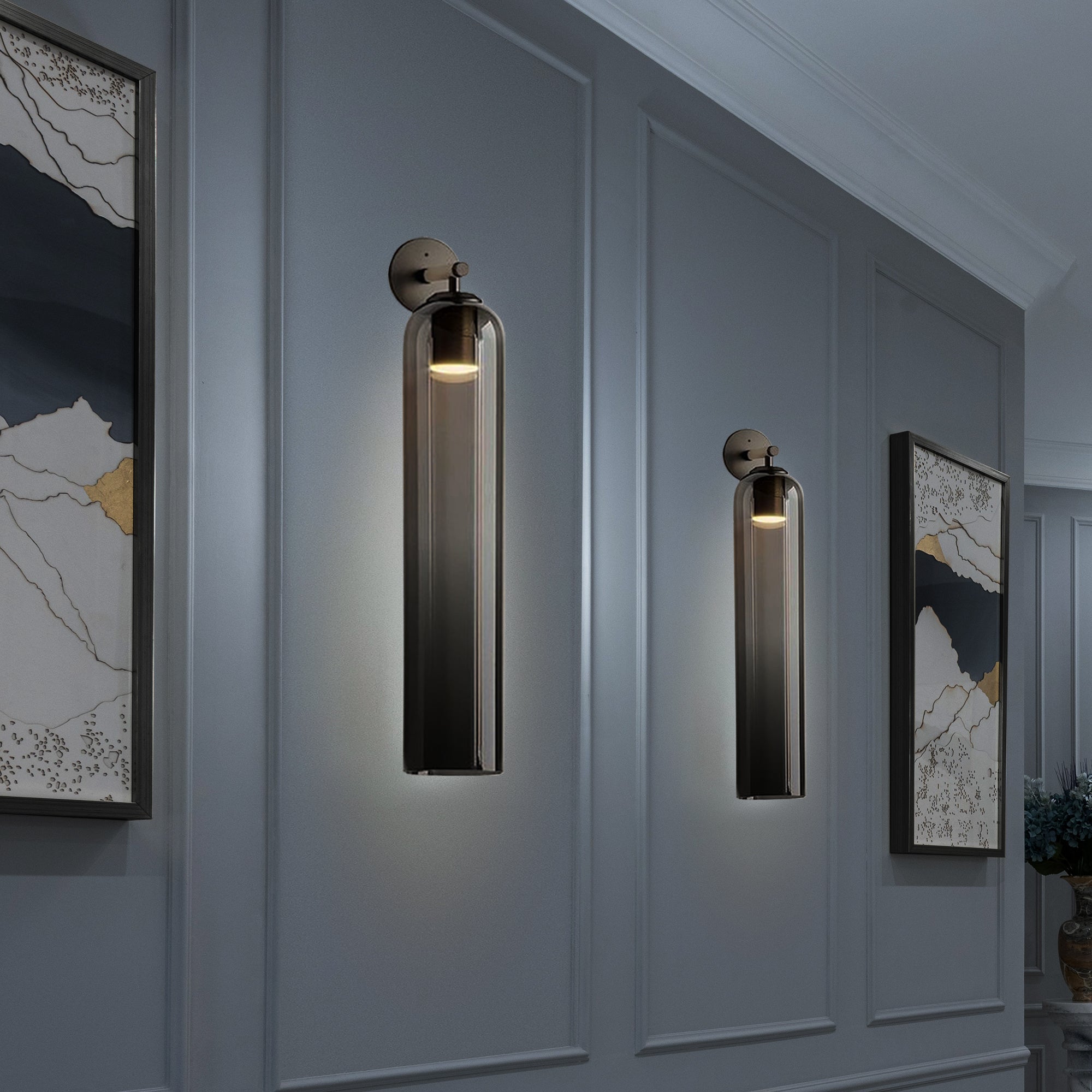 June Glass Indoor Wall Lamp Cylindrical - Lamp Copper