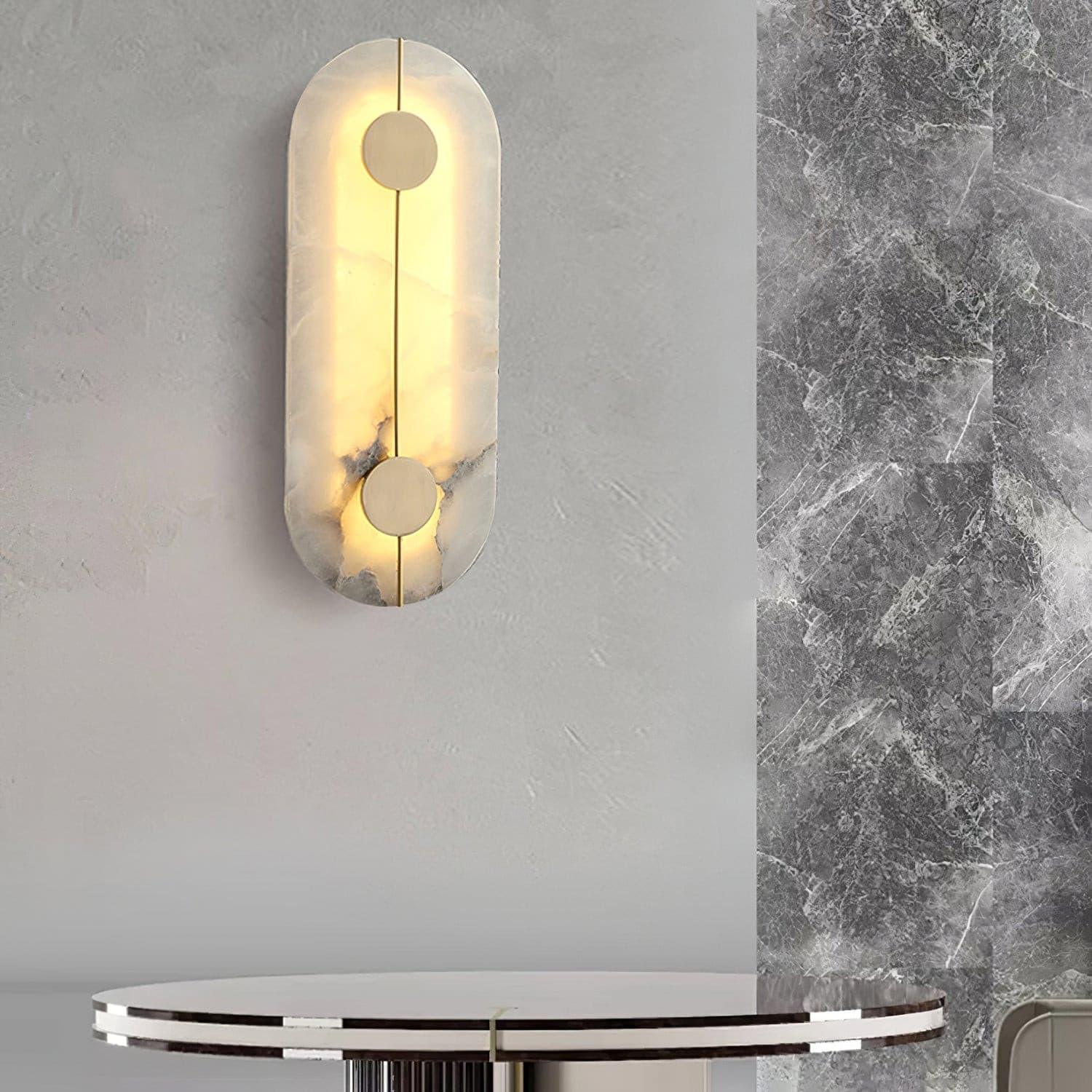 Citheira Minimalist Alabaster Wall Light - Lamp Copper