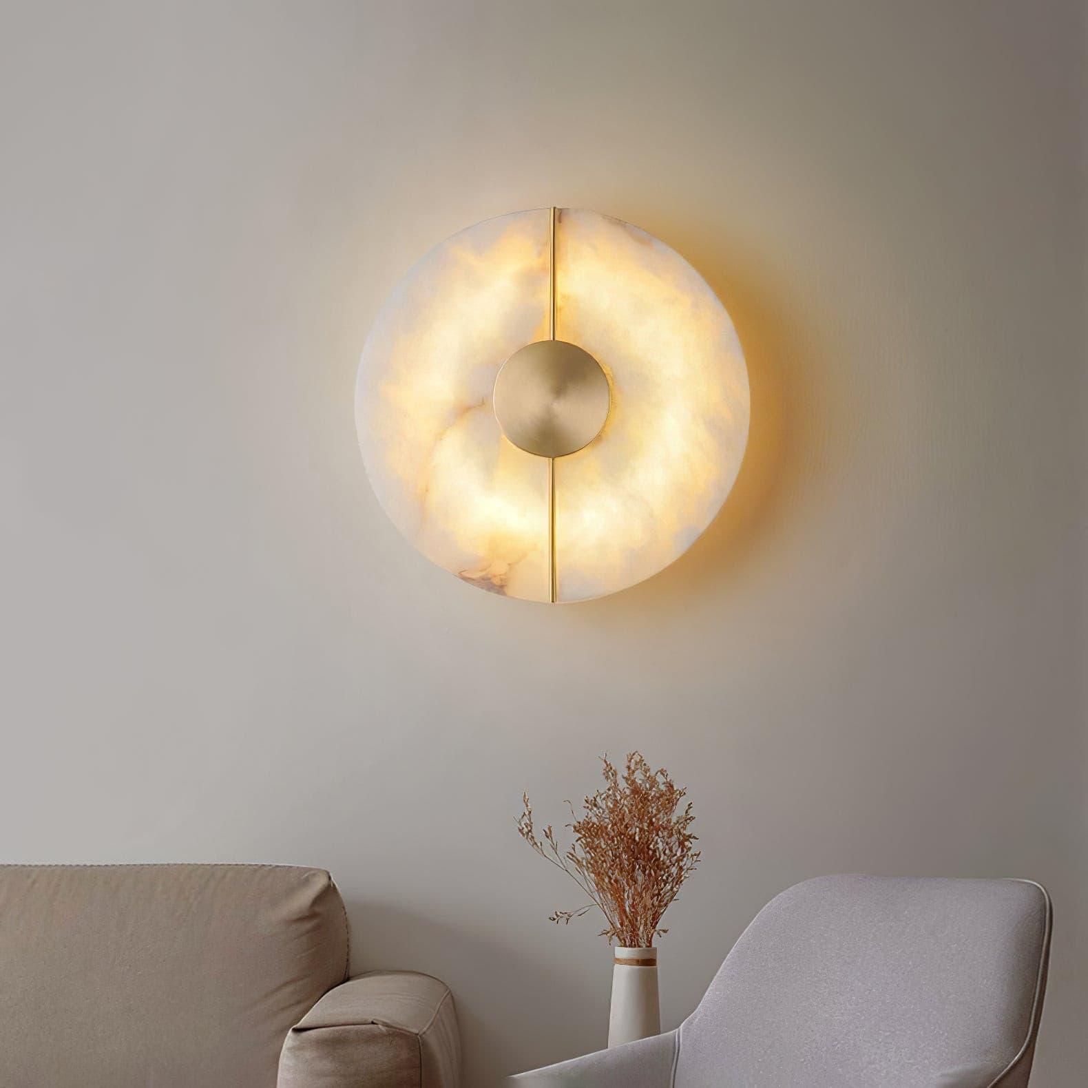 Citheira Minimalist Alabaster Wall Light - Lamp Copper