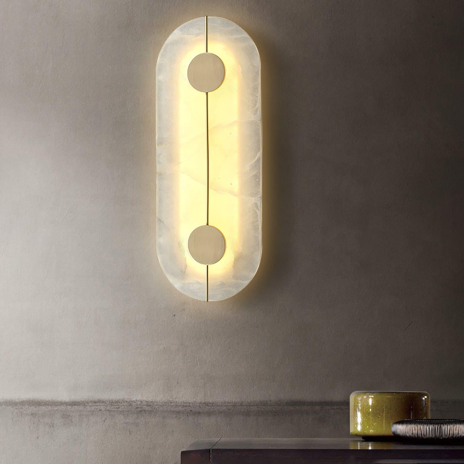 Citheira Minimalist Alabaster Wall Light - Lamp Copper