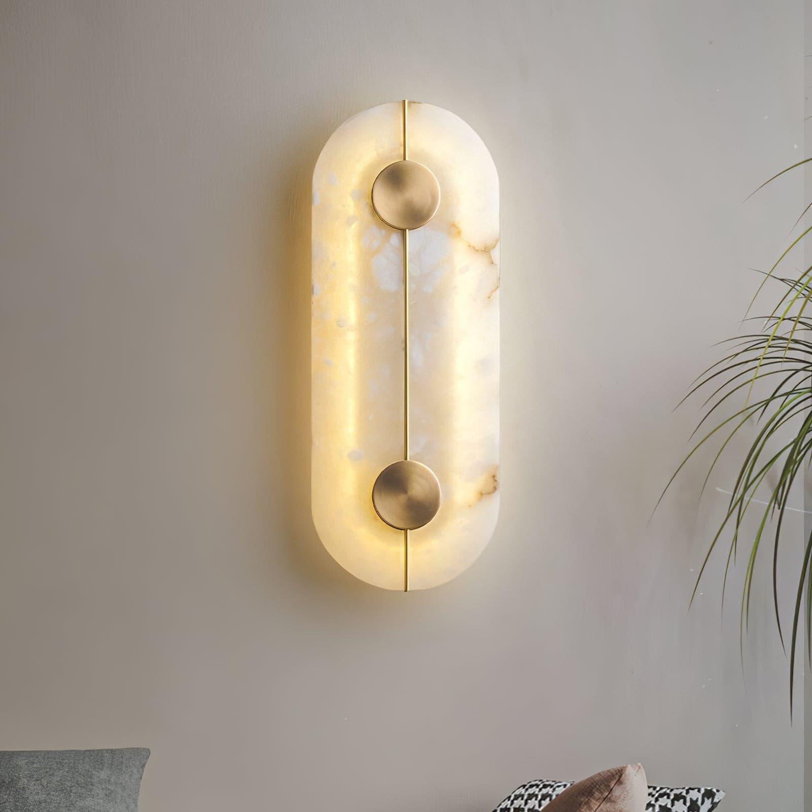 Citheira Minimalist Alabaster Wall Light - Lamp Copper