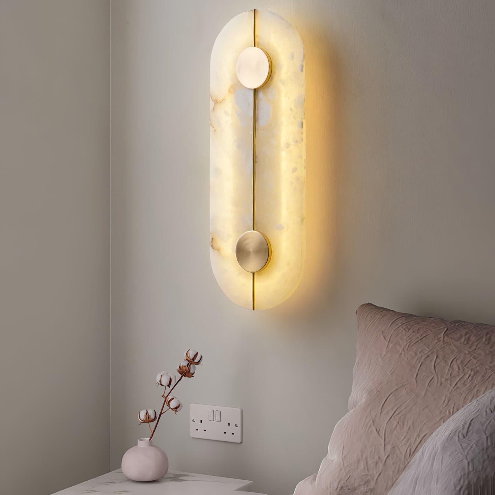 Citheira Minimalist Alabaster Wall Light - Lamp Copper