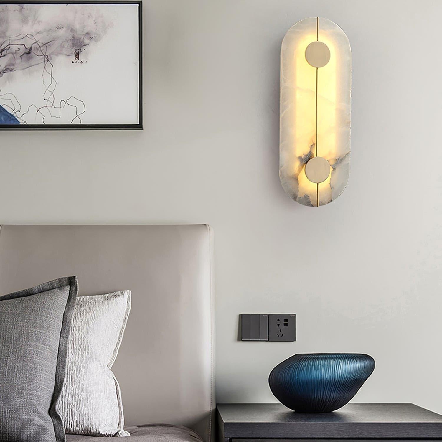 Citheira Minimalist Alabaster Wall Light - Lamp Copper