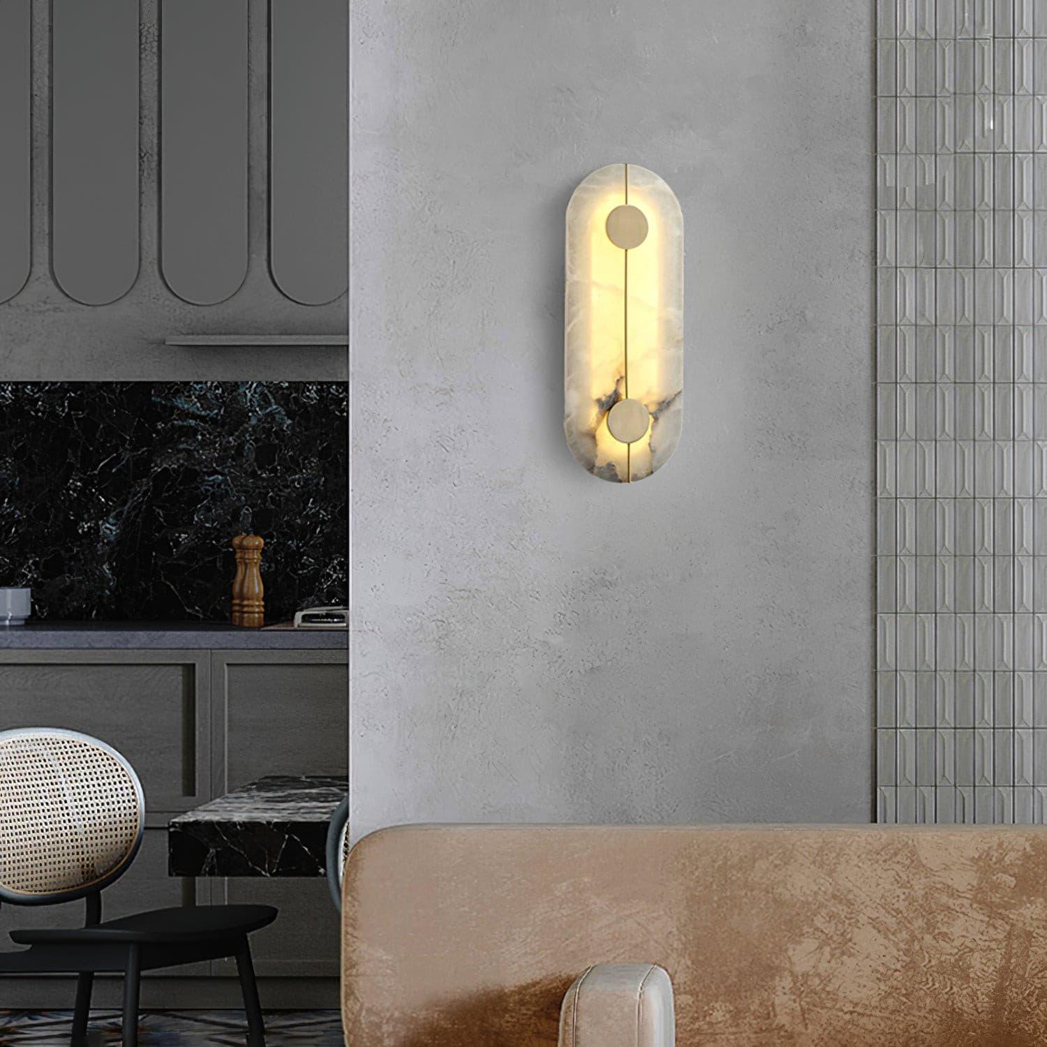 Citheira Minimalist Alabaster Wall Light - Lamp Copper