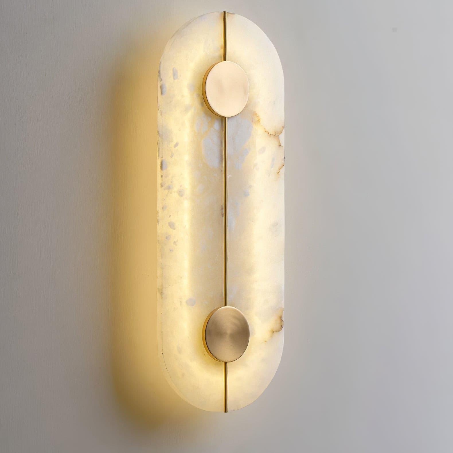 Citheira Minimalist Alabaster Wall Light - Lamp Copper