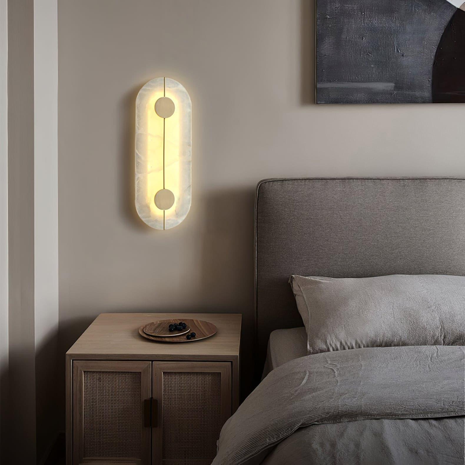 Citheira Minimalist Alabaster Wall Light - Lamp Copper