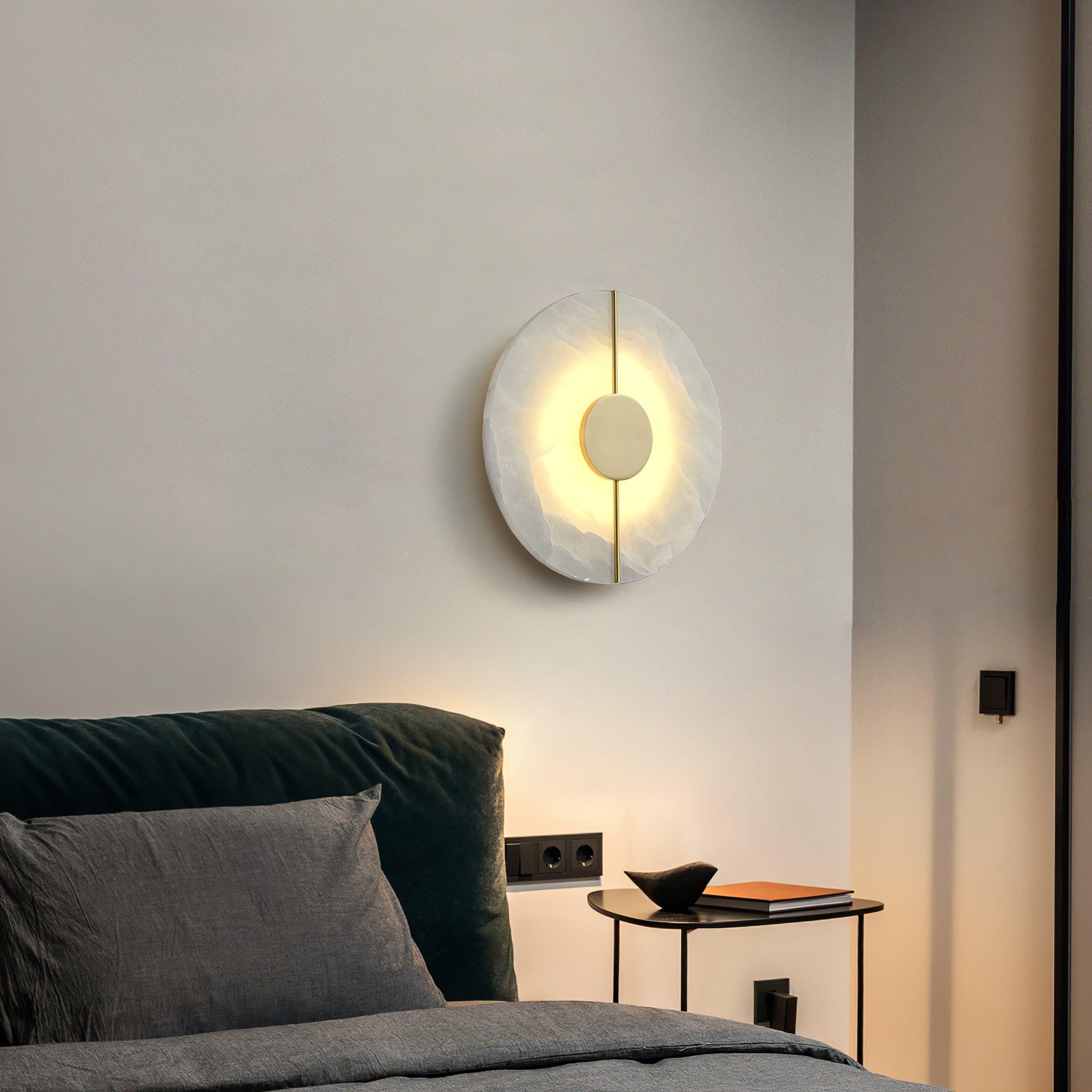 Citheira Minimalist Alabaster Wall Light - Lamp Copper