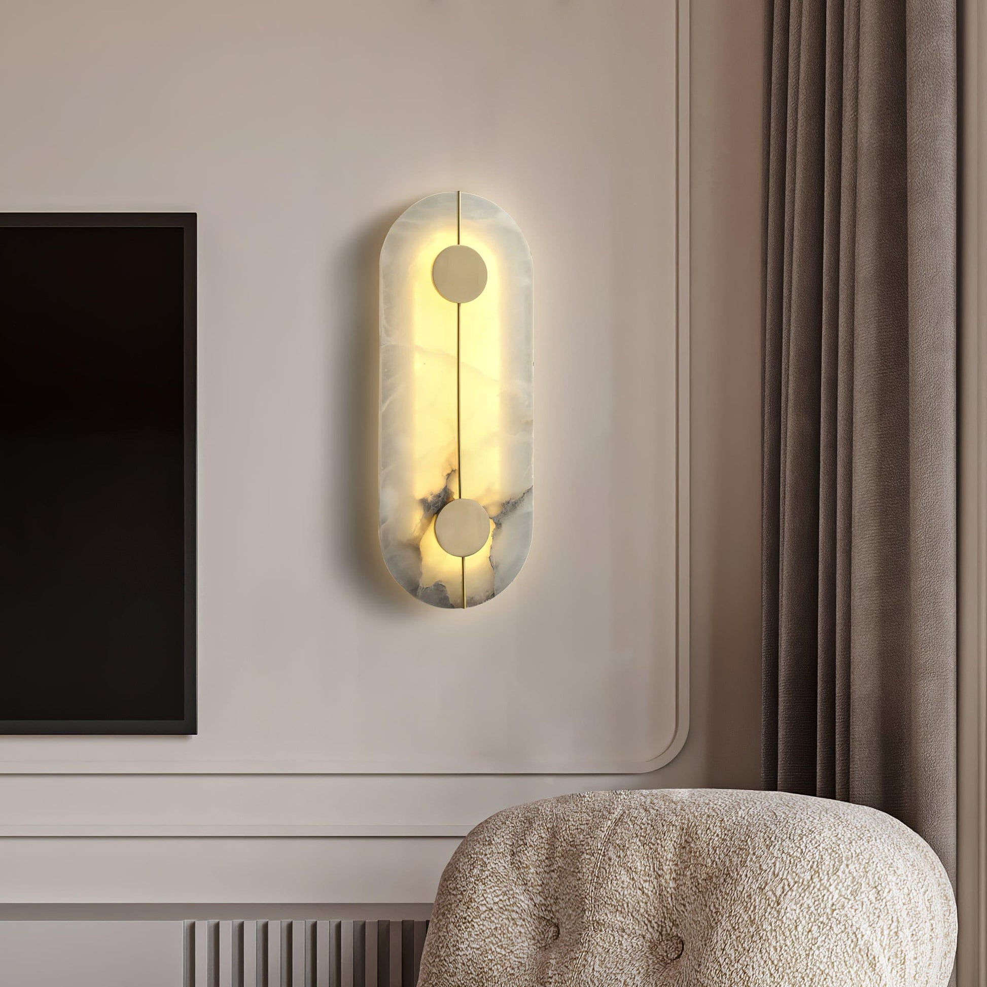 Citheira Minimalist Alabaster Wall Light - Lamp Copper