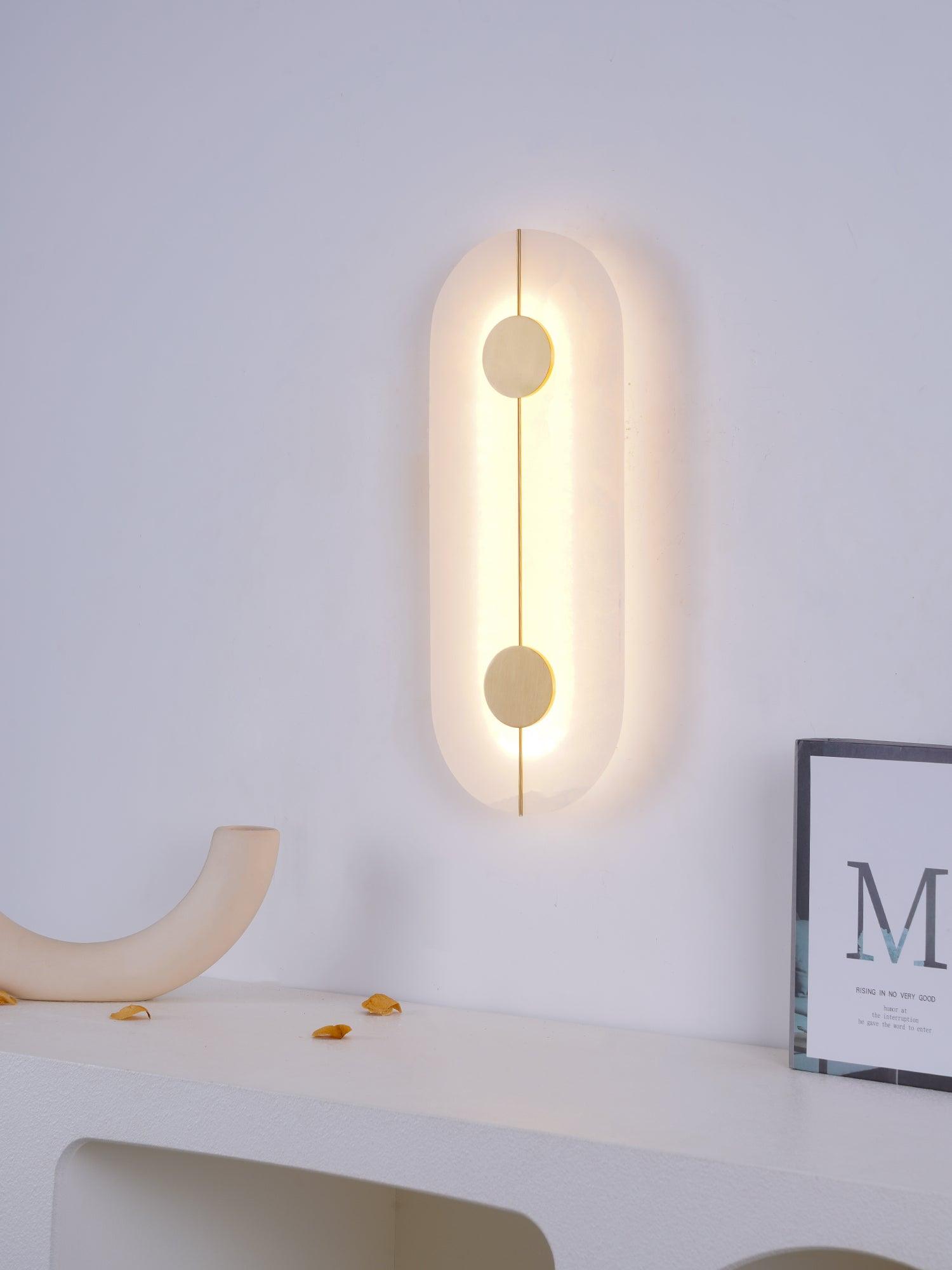 Citheira Minimalist Alabaster Wall Light - Lamp Copper