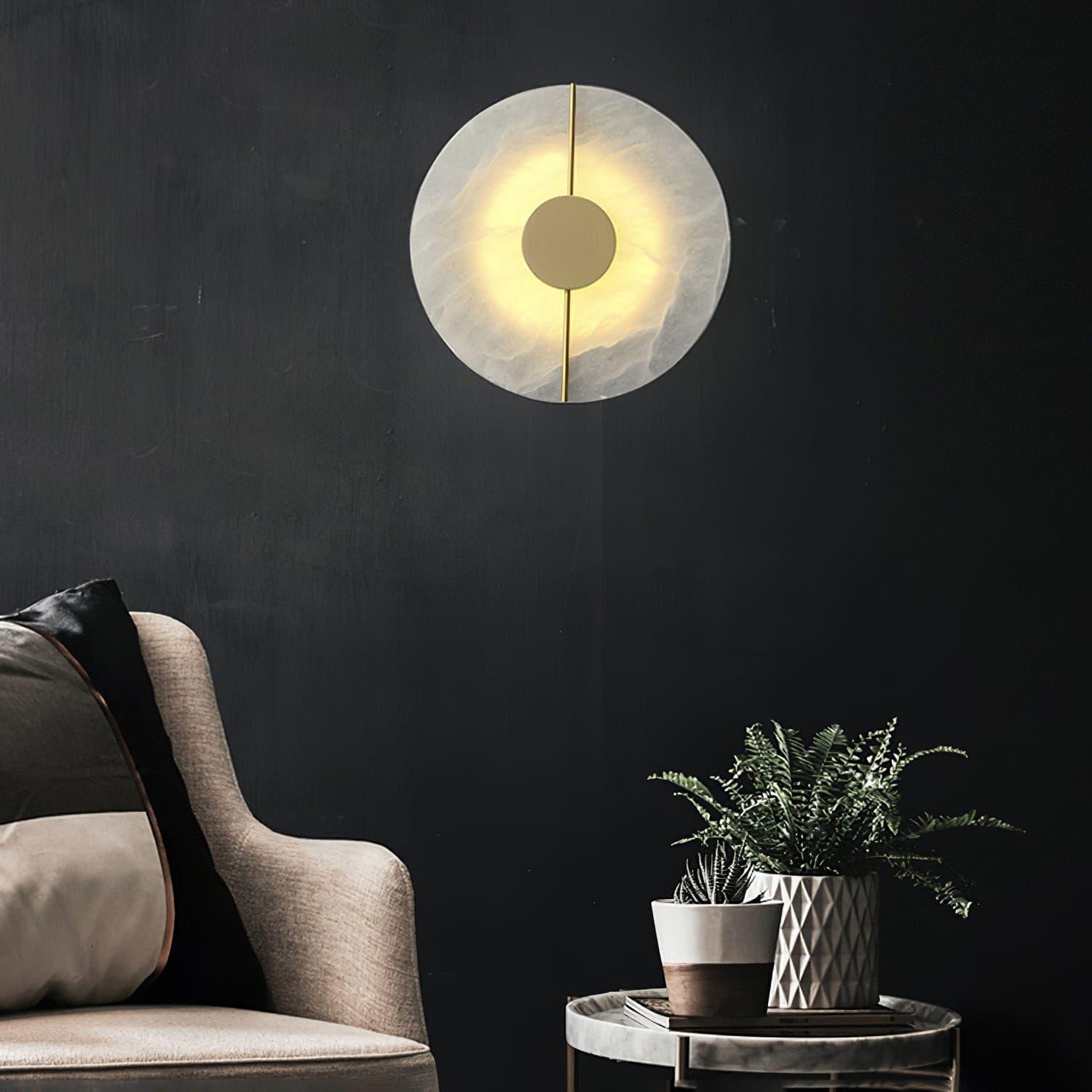 Citheira Minimalist Alabaster Wall Light - Lamp Copper