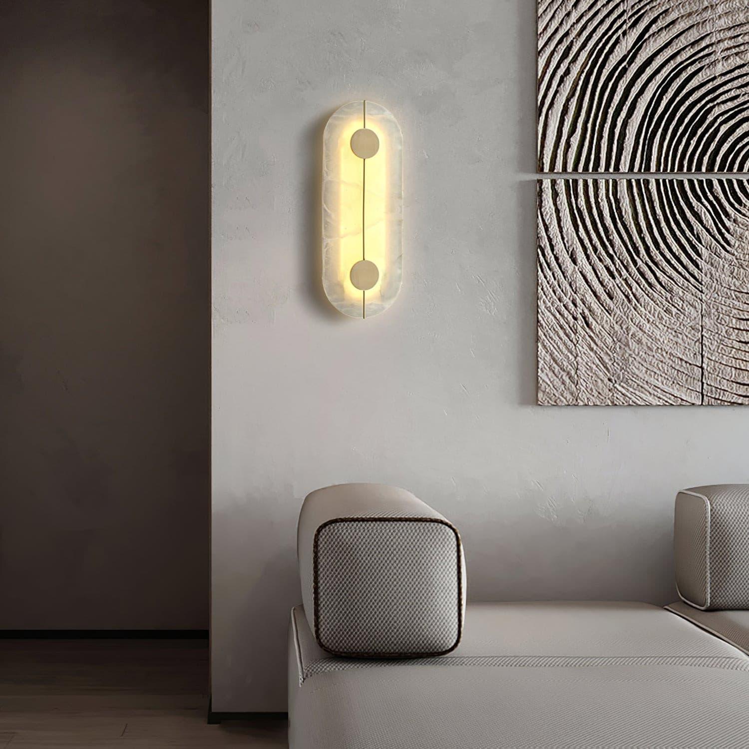 Citheira Minimalist Alabaster Wall Light - Lamp Copper