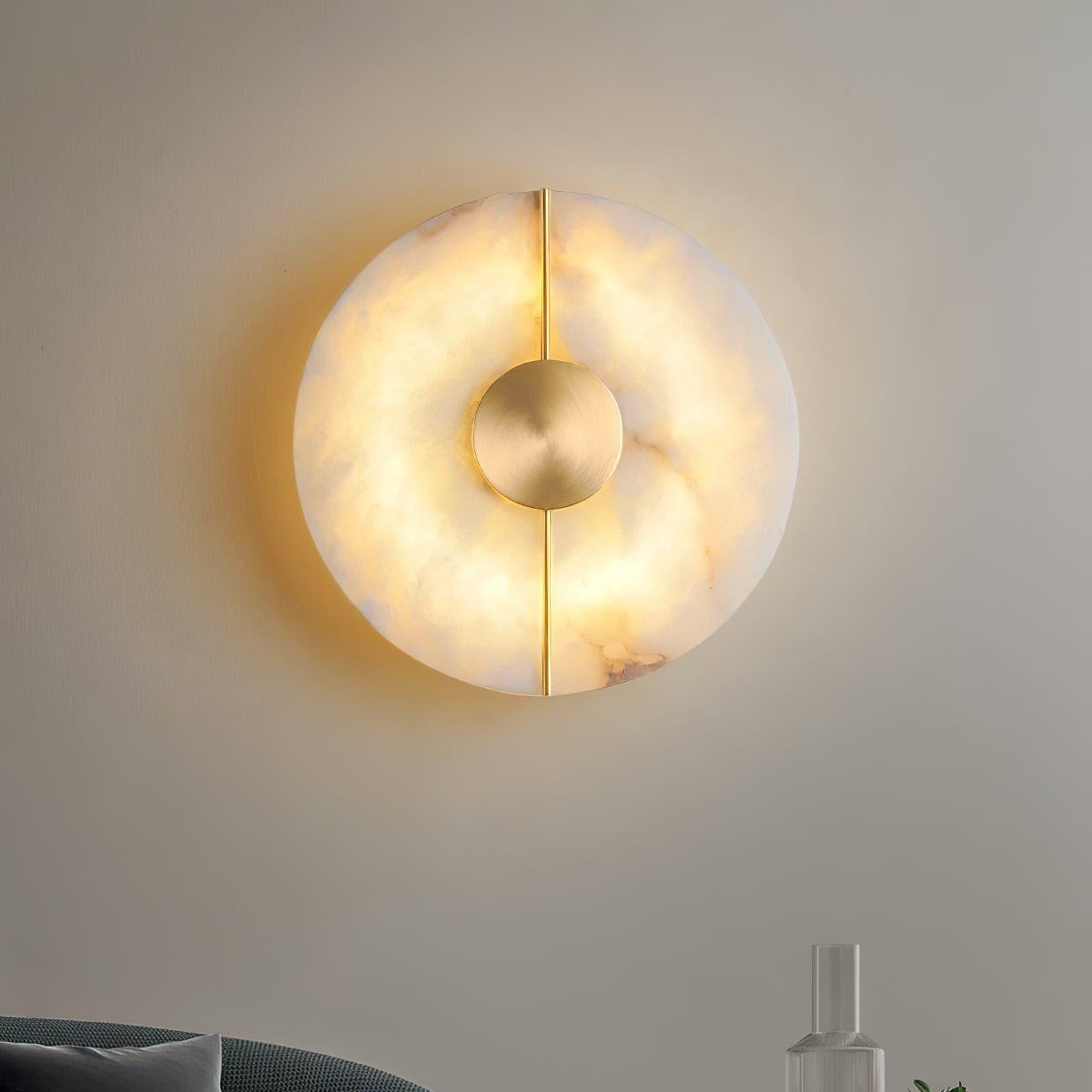 Citheira Minimalist Alabaster Wall Light - Lamp Copper