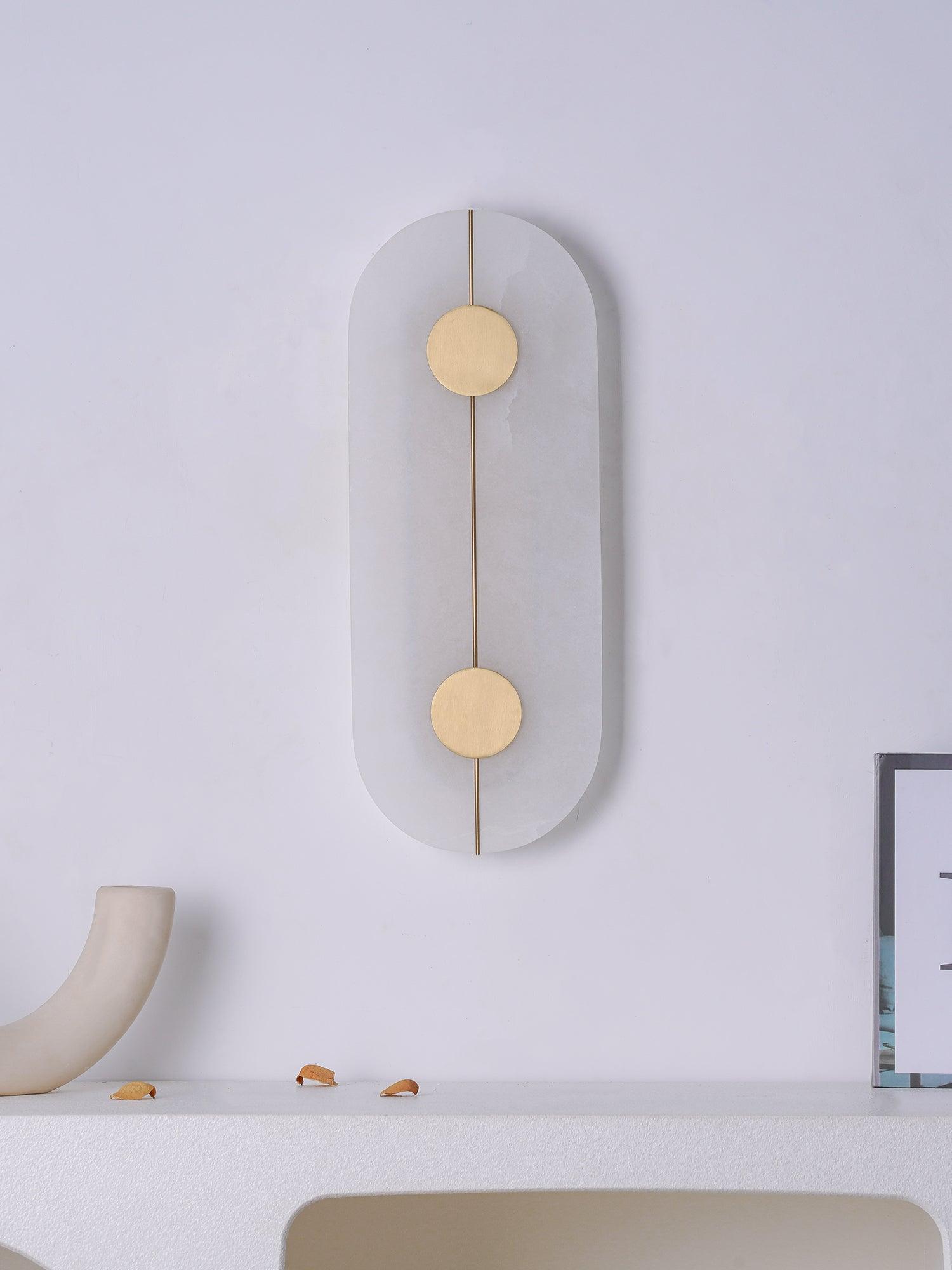 Citheira Minimalist Alabaster Wall Light - Lamp Copper