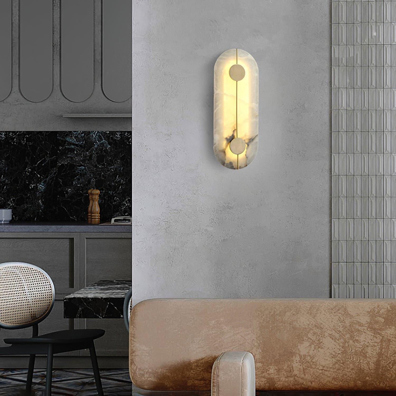 Citheira Minimalist Alabaster Wall Light - Lamp Copper