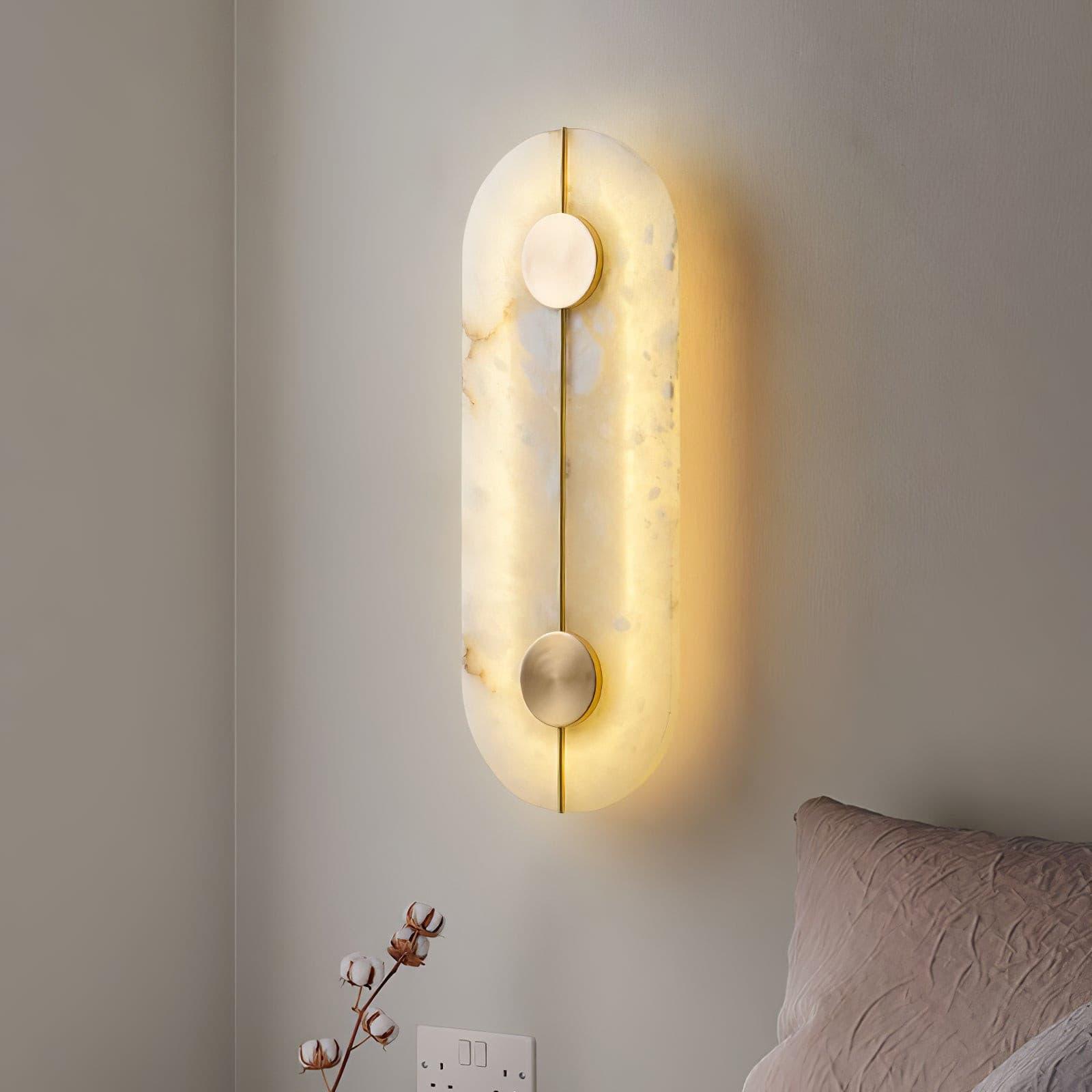 Citheira Minimalist Alabaster Wall Light - Lamp Copper