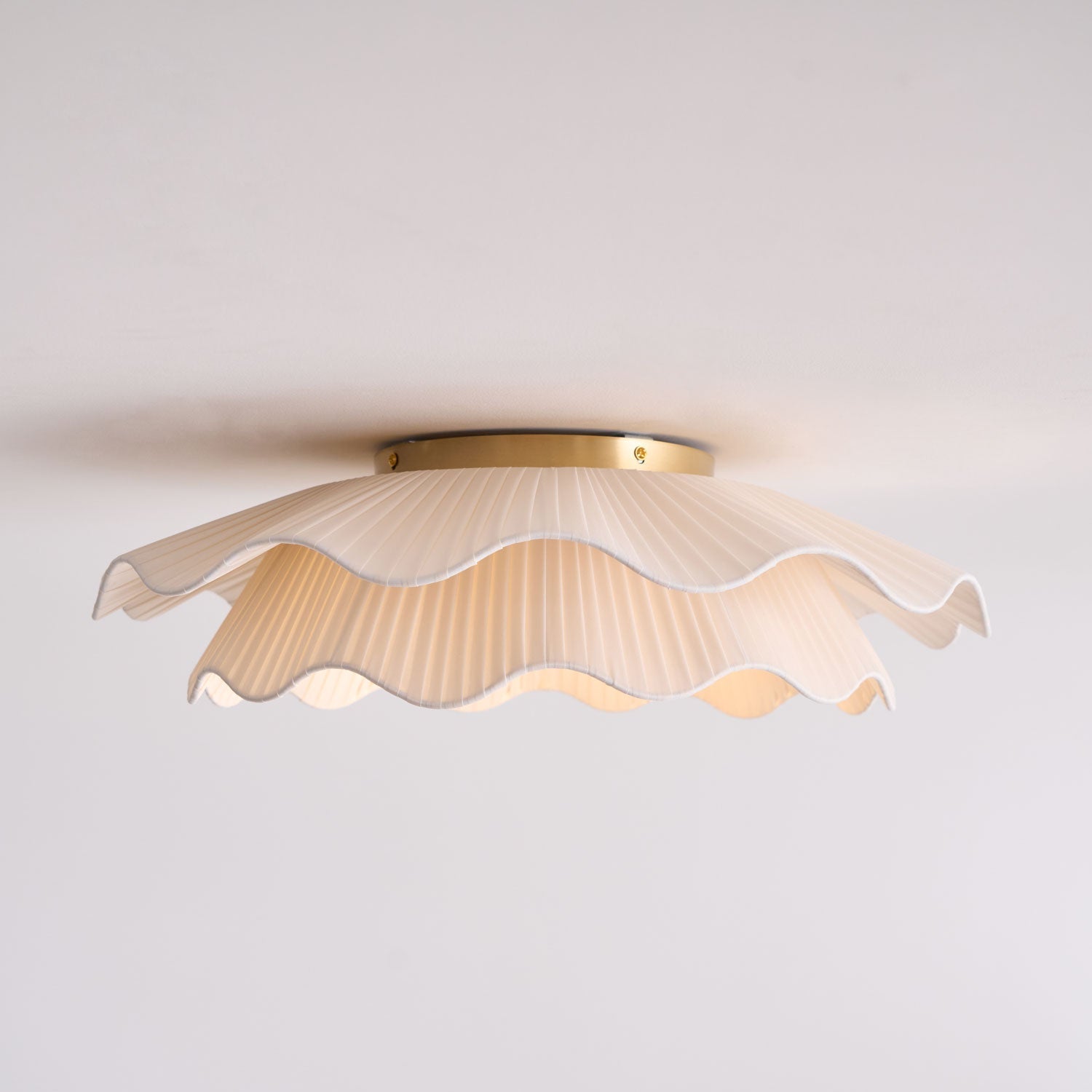 Tirah Fabric Wave Ceiling Light Brass - Lamp Copper