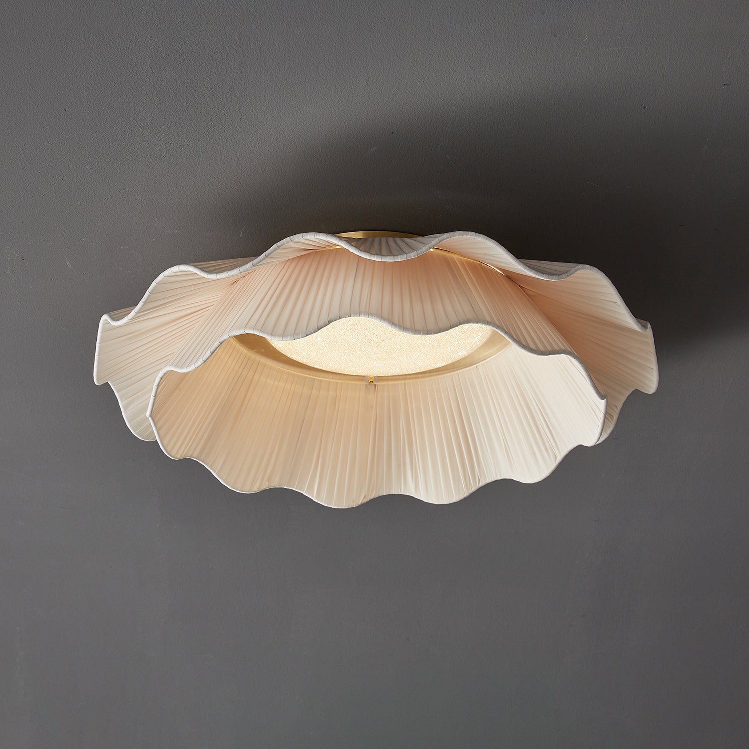 Tirah Fabric Wave Ceiling Light Brass - Lamp Copper