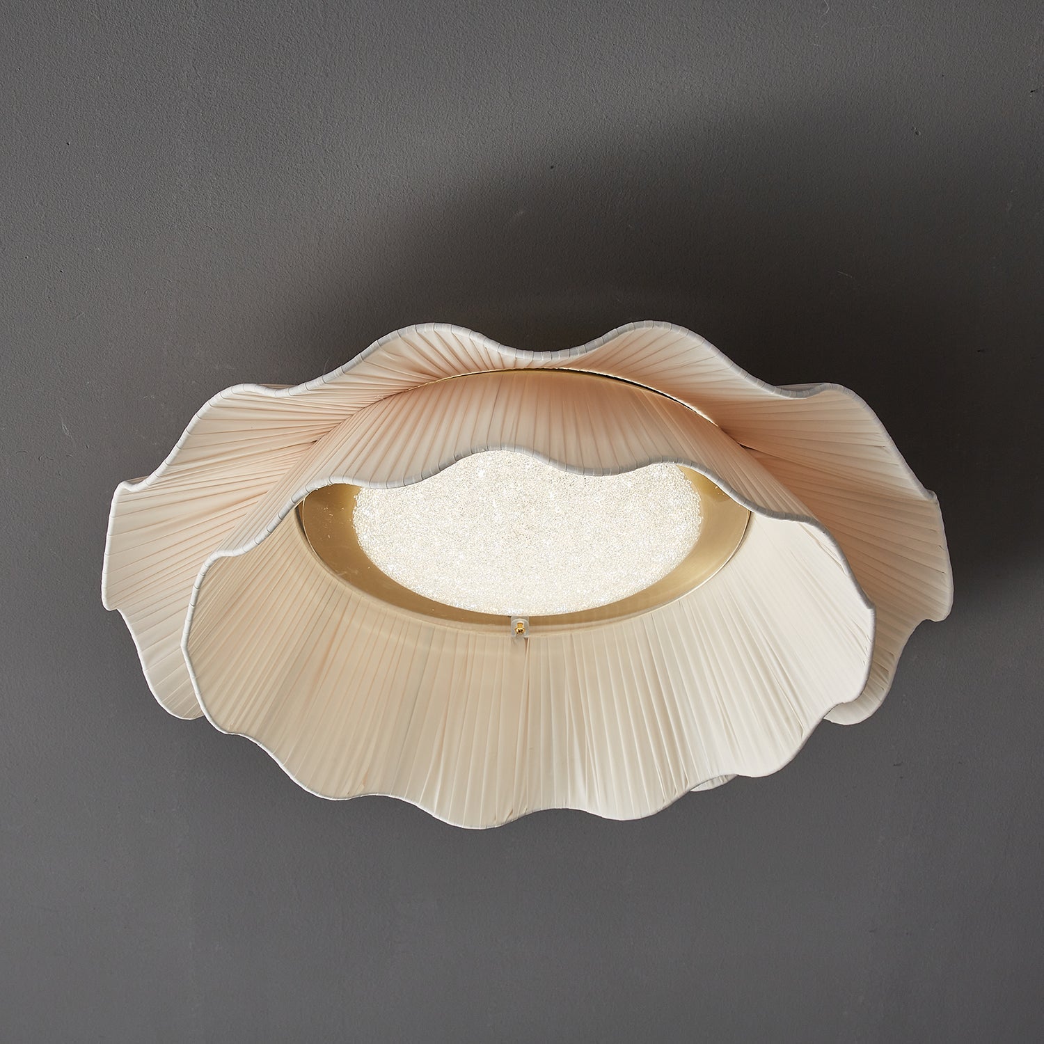 Tirah Fabric Wave Ceiling Light Brass - Lamp Copper