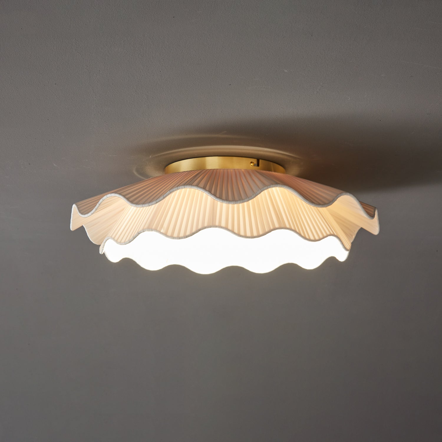 Tirah Fabric Wave Ceiling Light Brass - Lamp Copper