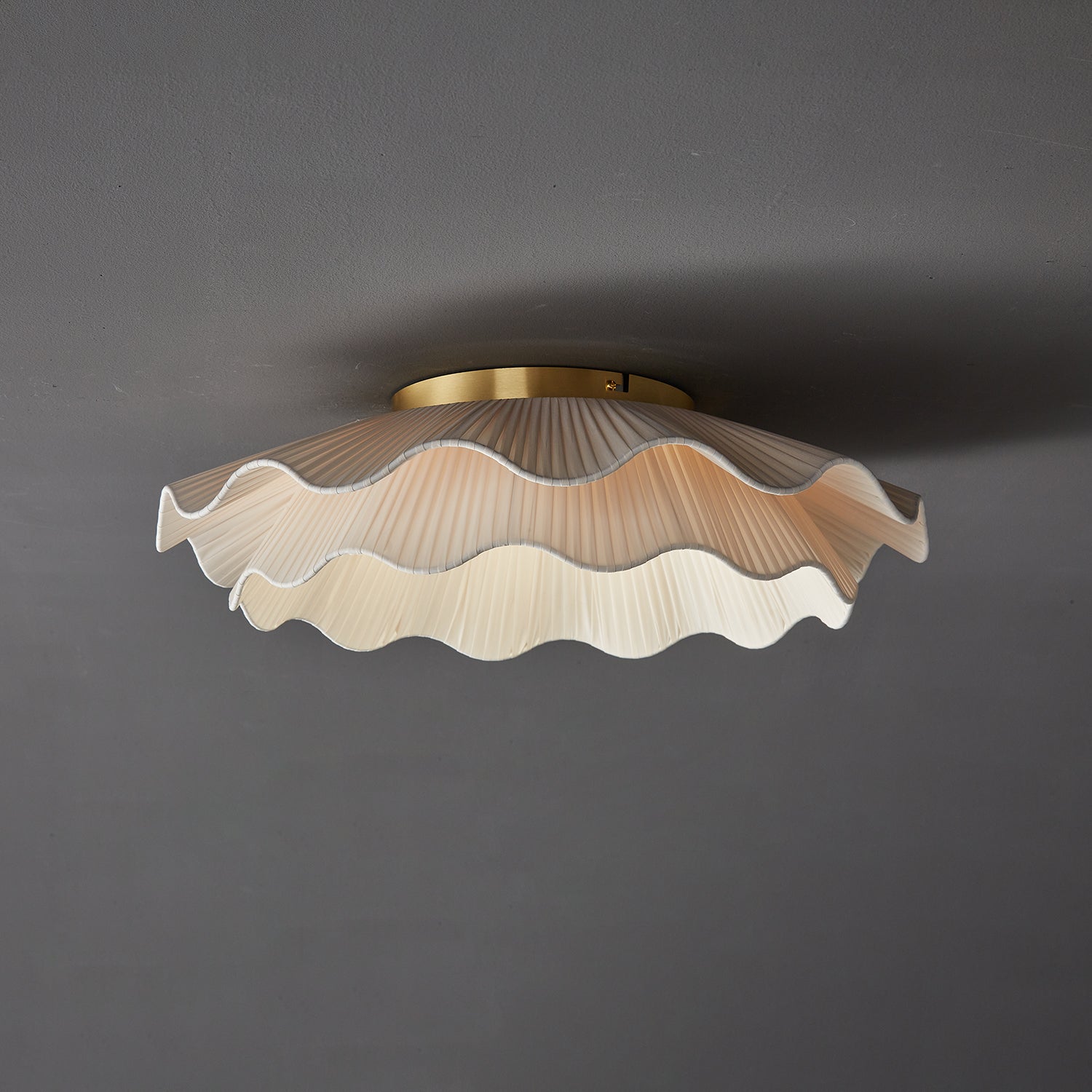 Tirah Fabric Wave Ceiling Light Brass - Lamp Copper