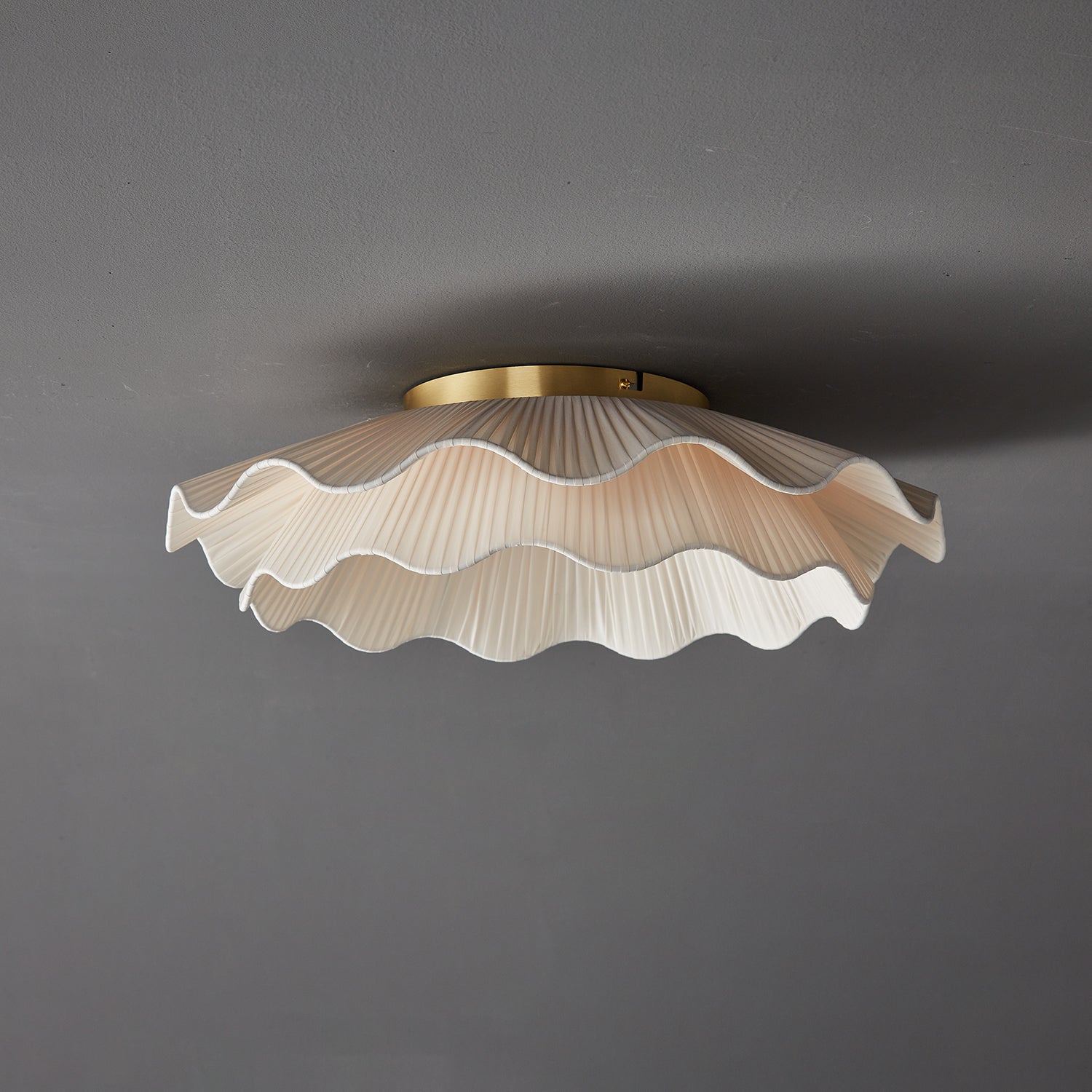 Tirah Fabric Wave Ceiling Light Brass - Lamp Copper
