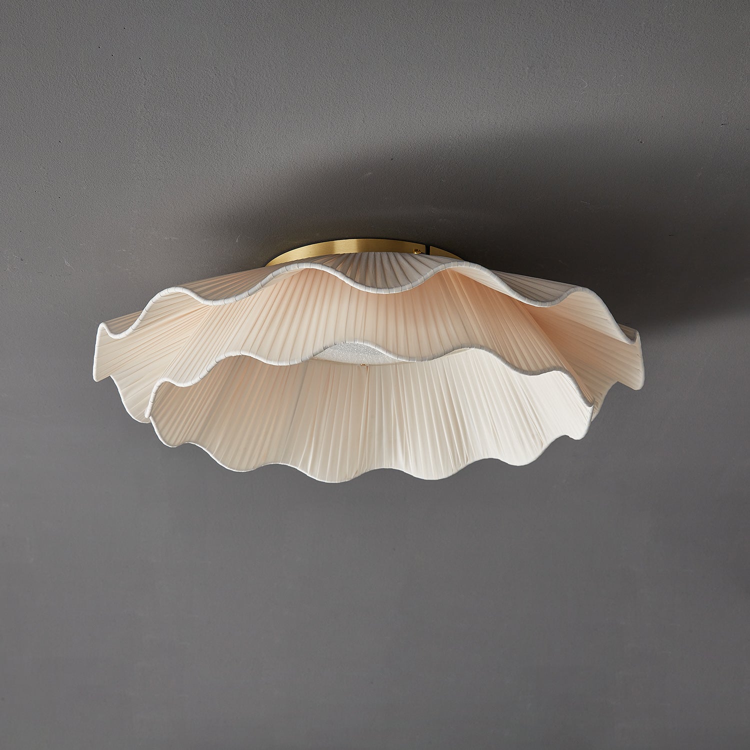 Tirah Fabric Wave Ceiling Light Brass - Lamp Copper