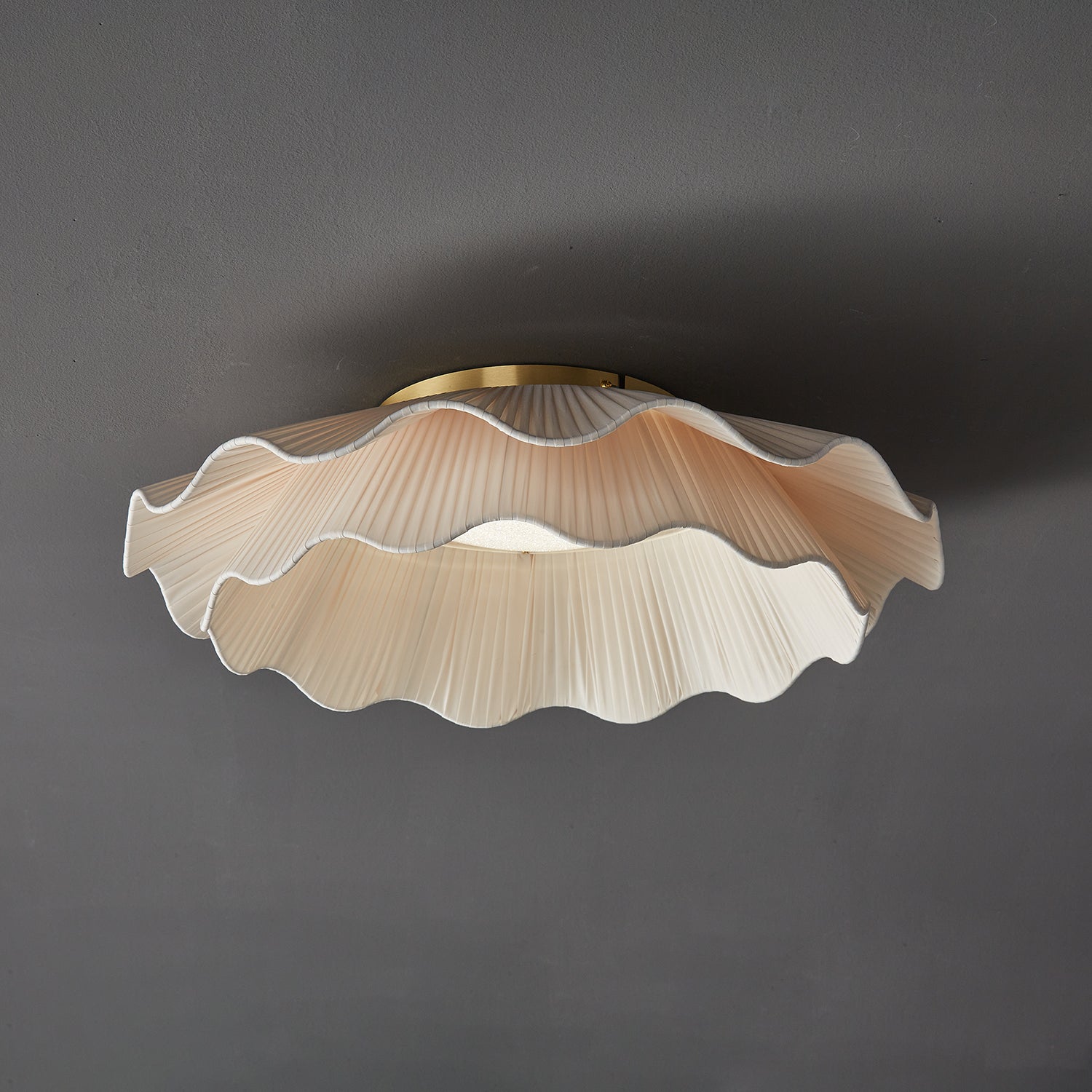 Tirah Fabric Wave Ceiling Light Brass - Lamp Copper