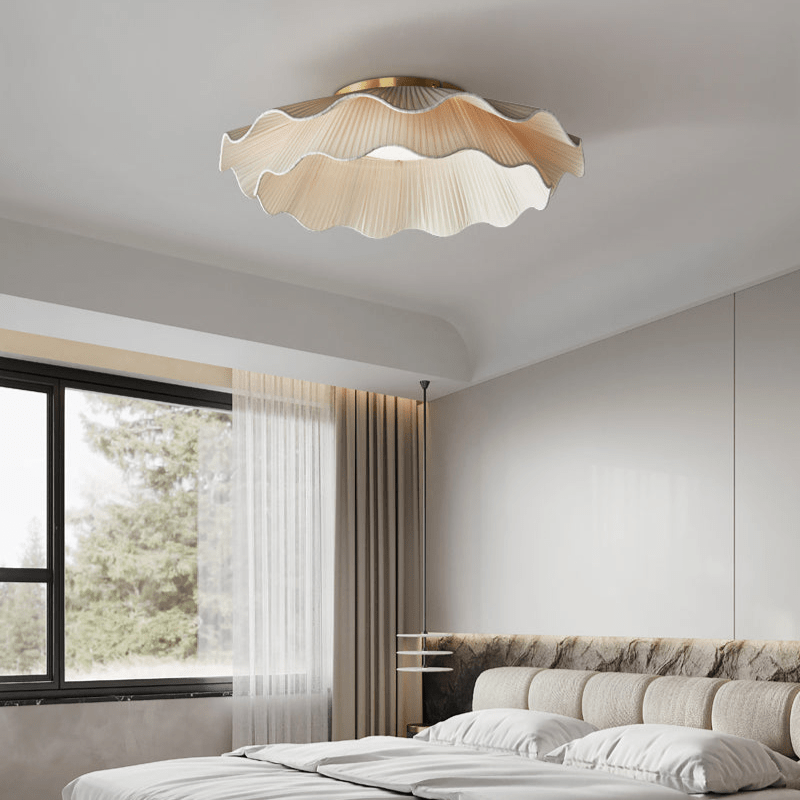 Tirah Fabric Wave Ceiling Light Brass - Lamp Copper