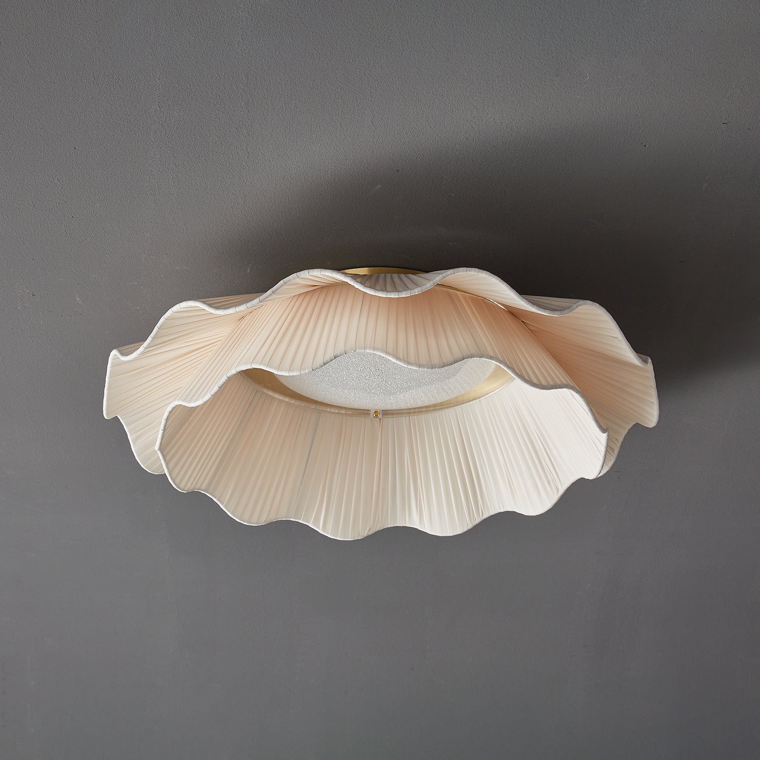 Tirah Fabric Wave Ceiling Light Brass - Lamp Copper