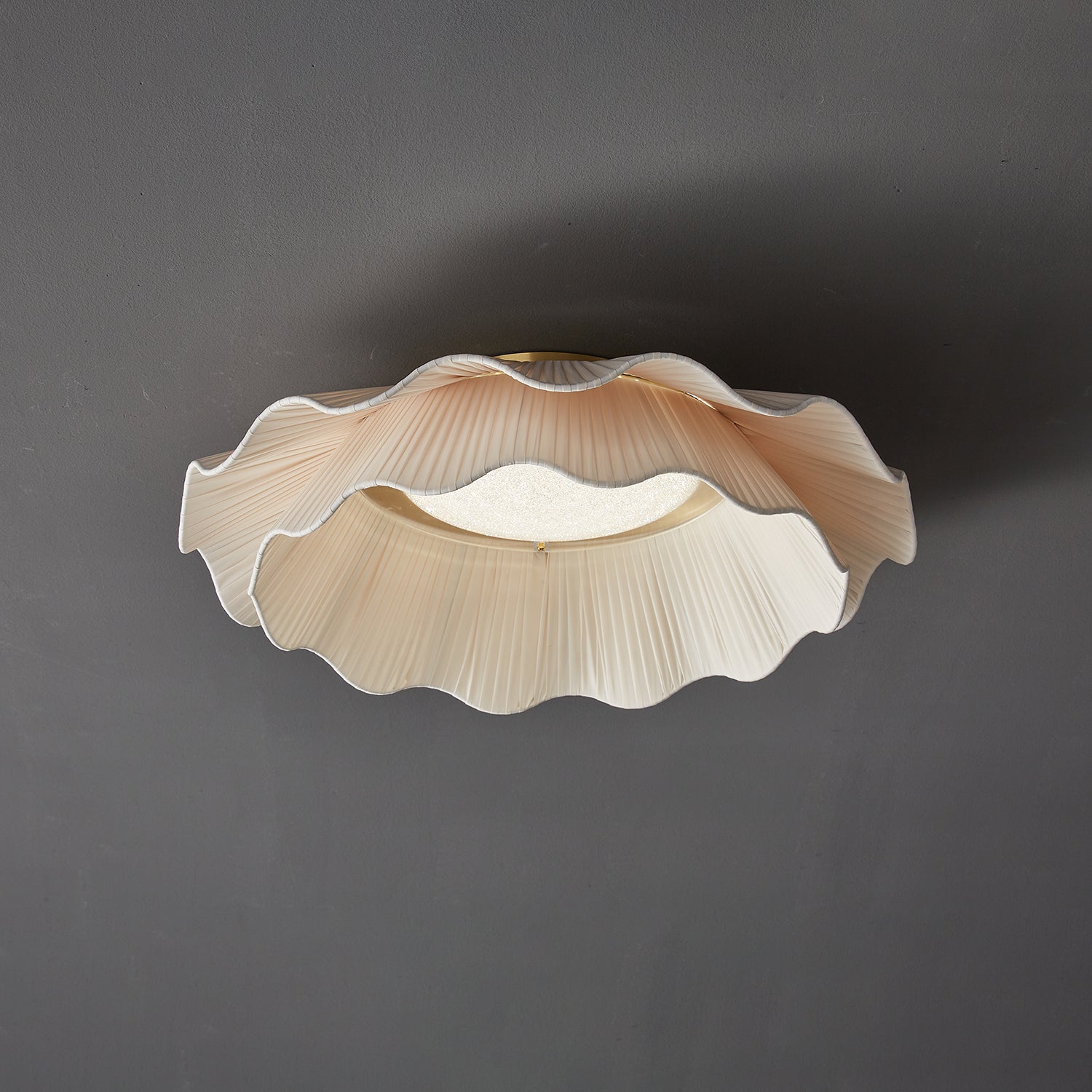 Tirah Fabric Wave Ceiling Light Brass - Lamp Copper